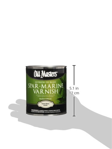 OLD MASTERS 92504 Spar Marine Varnish - High Gloss Wood Finish for Boats, Decks & Outdoor Furniture - UV & Water Resistant Protection