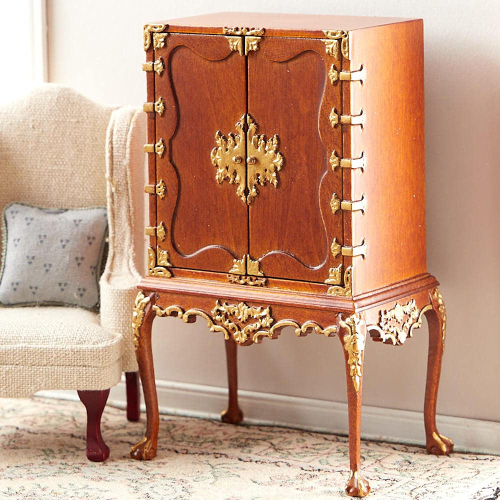 Factory Direct Craft Chippendale Style Chinese Miniature Cabinet - Perfect for Dollhouse Decor, Miniature Collectibles & Home Display
