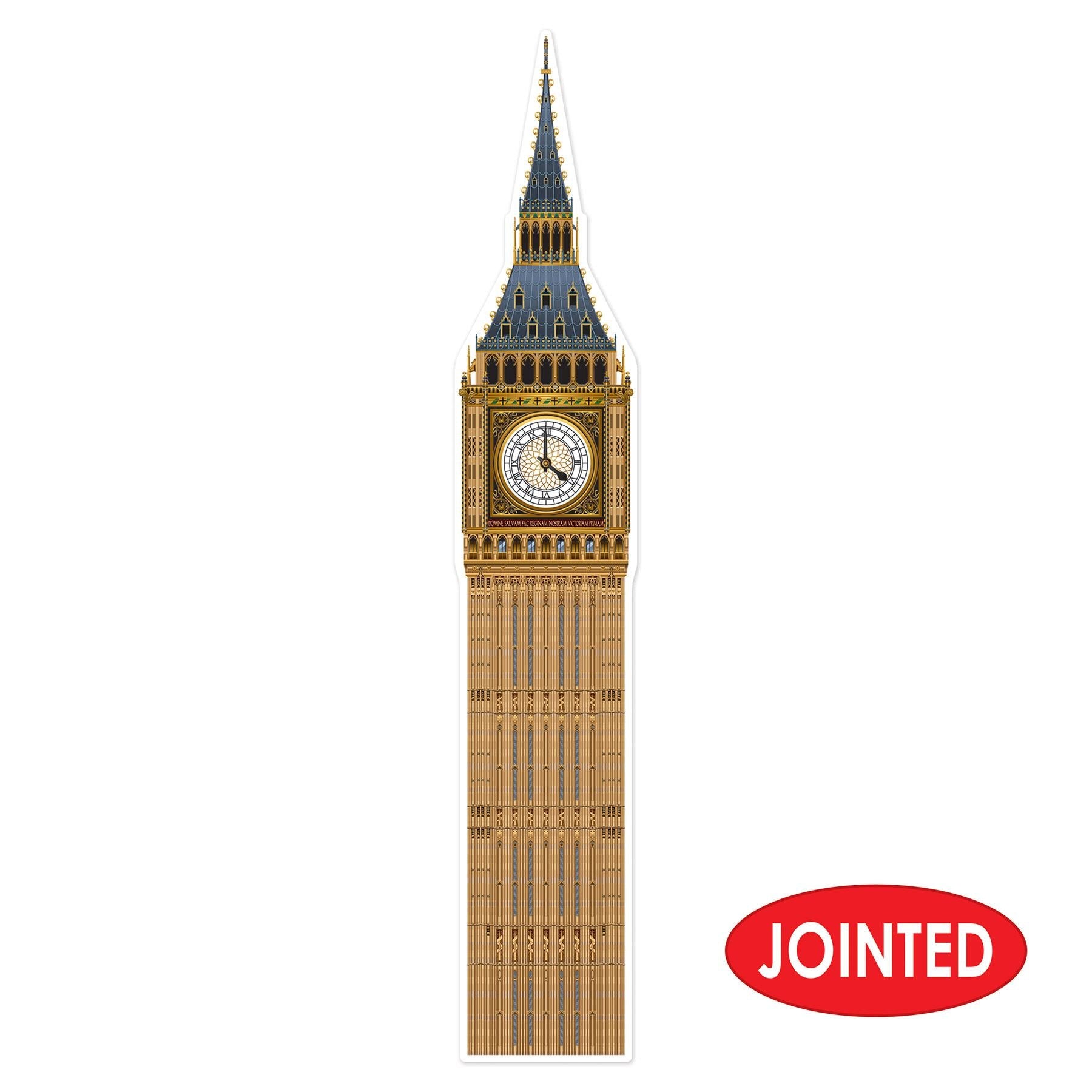 12 Pack Beistle Jointed Big Ben Party Decorations - Hanging Clock Cutouts for British Themed Parties, Events & Classroom Decor