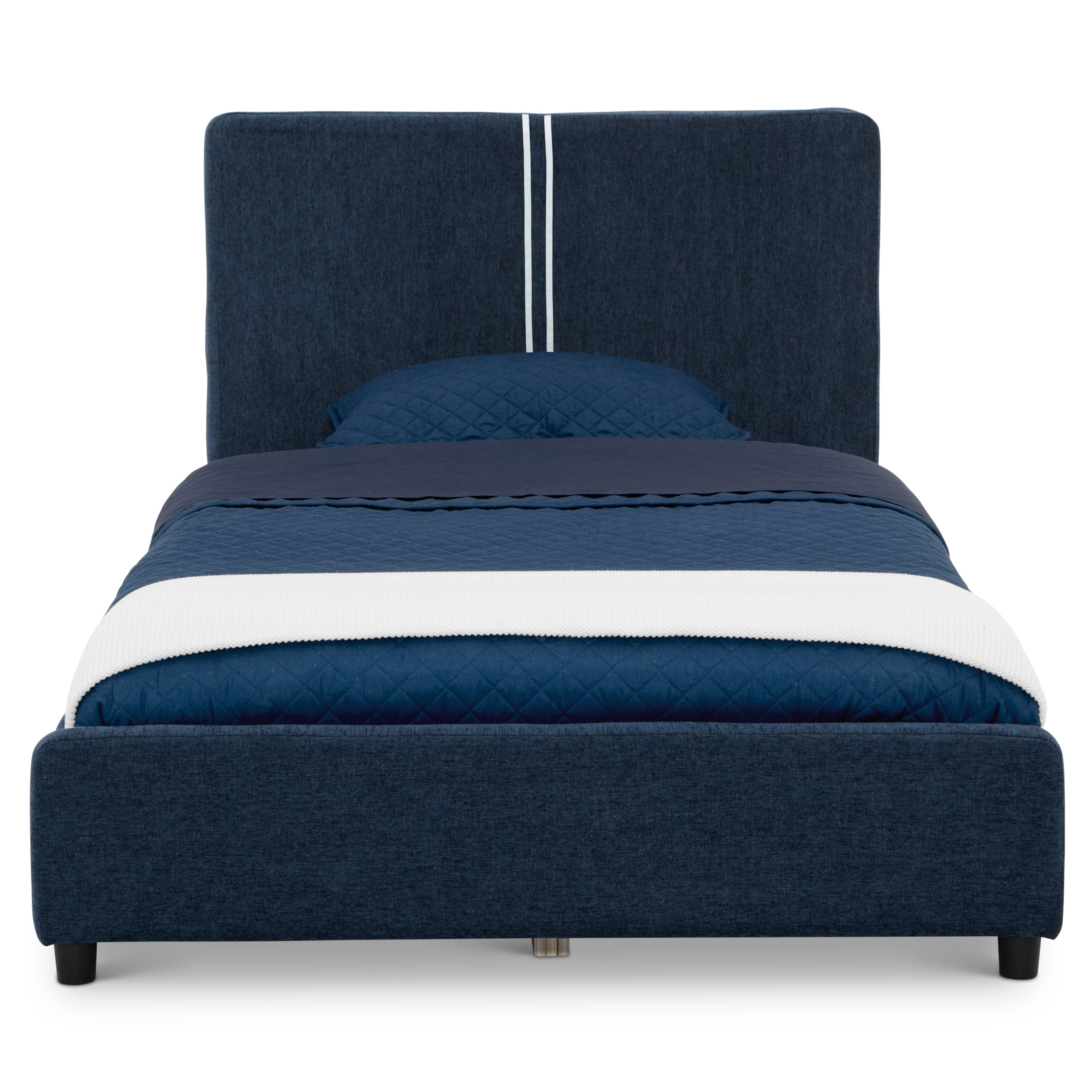 Upholstered Twin Bed with Headboard - Soft Fabric Bed Frame for Kids & Teens - Perfect for Bedrooms, Dorms & Guest Rooms