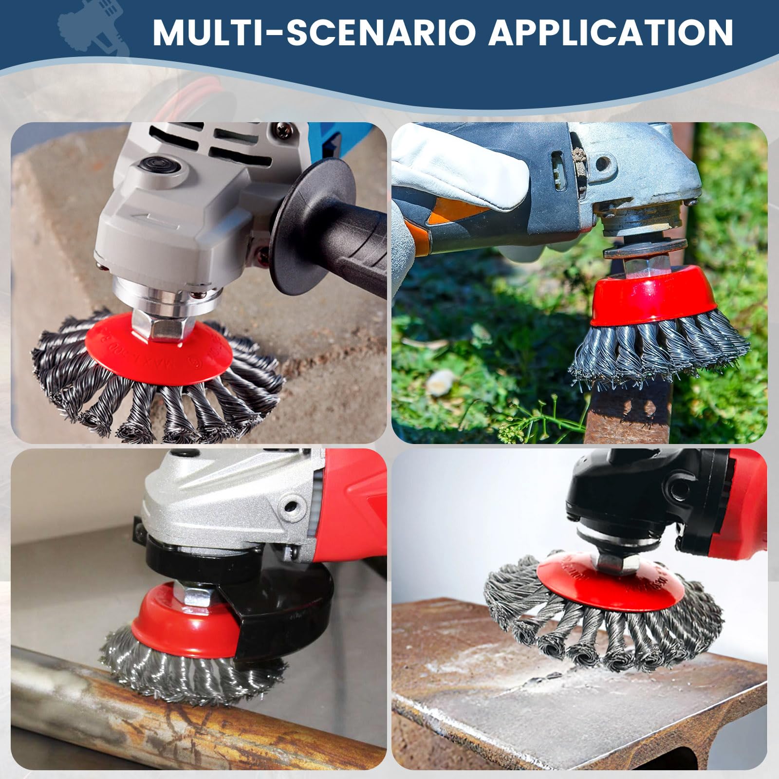 7-Piece Wire Wheel Brush Set for 4.5