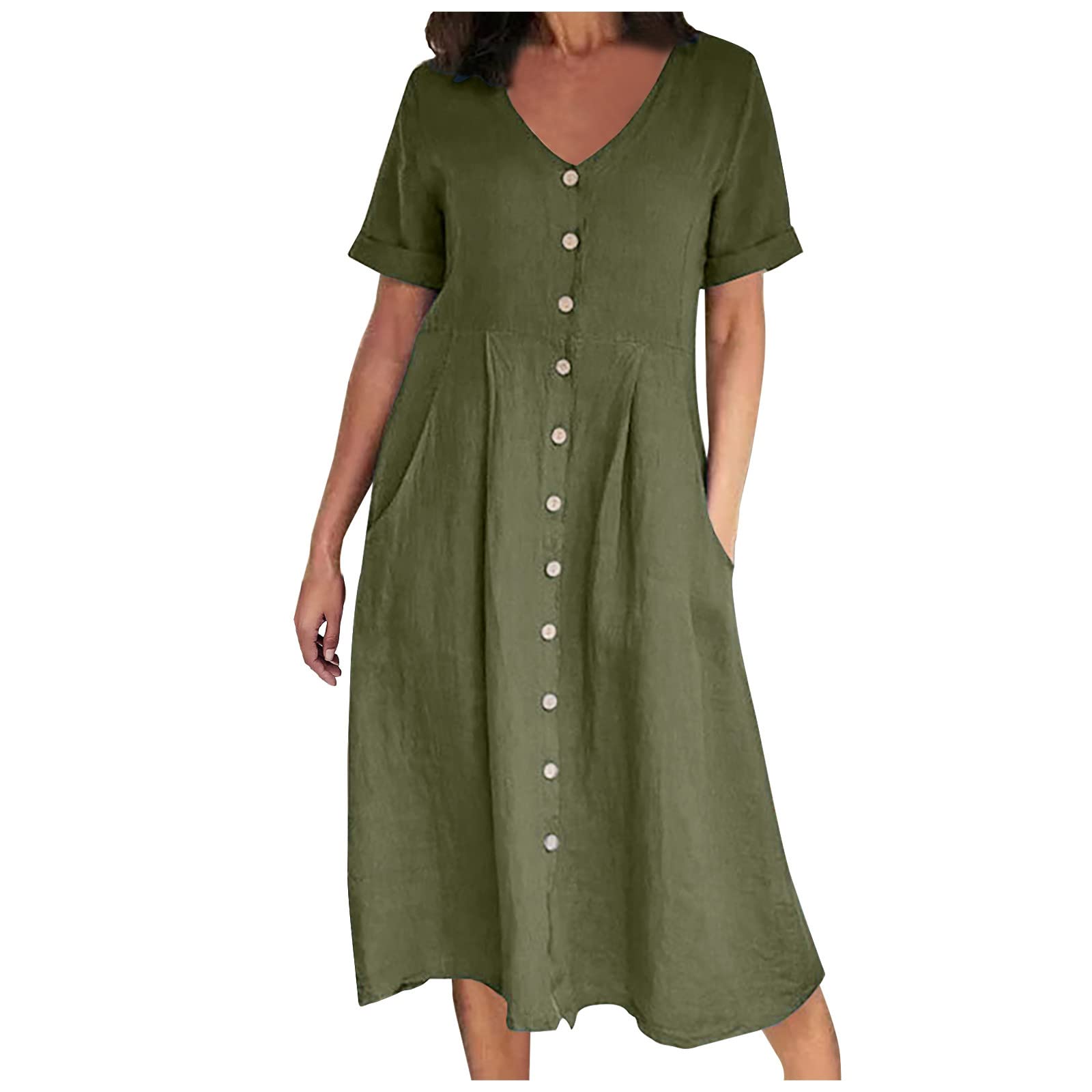 ICQOVD Women's Floral Print Short Sleeve Boho Dress - Soft Summer Sundress for Beach Vacation, Holiday Party & Casual Outings