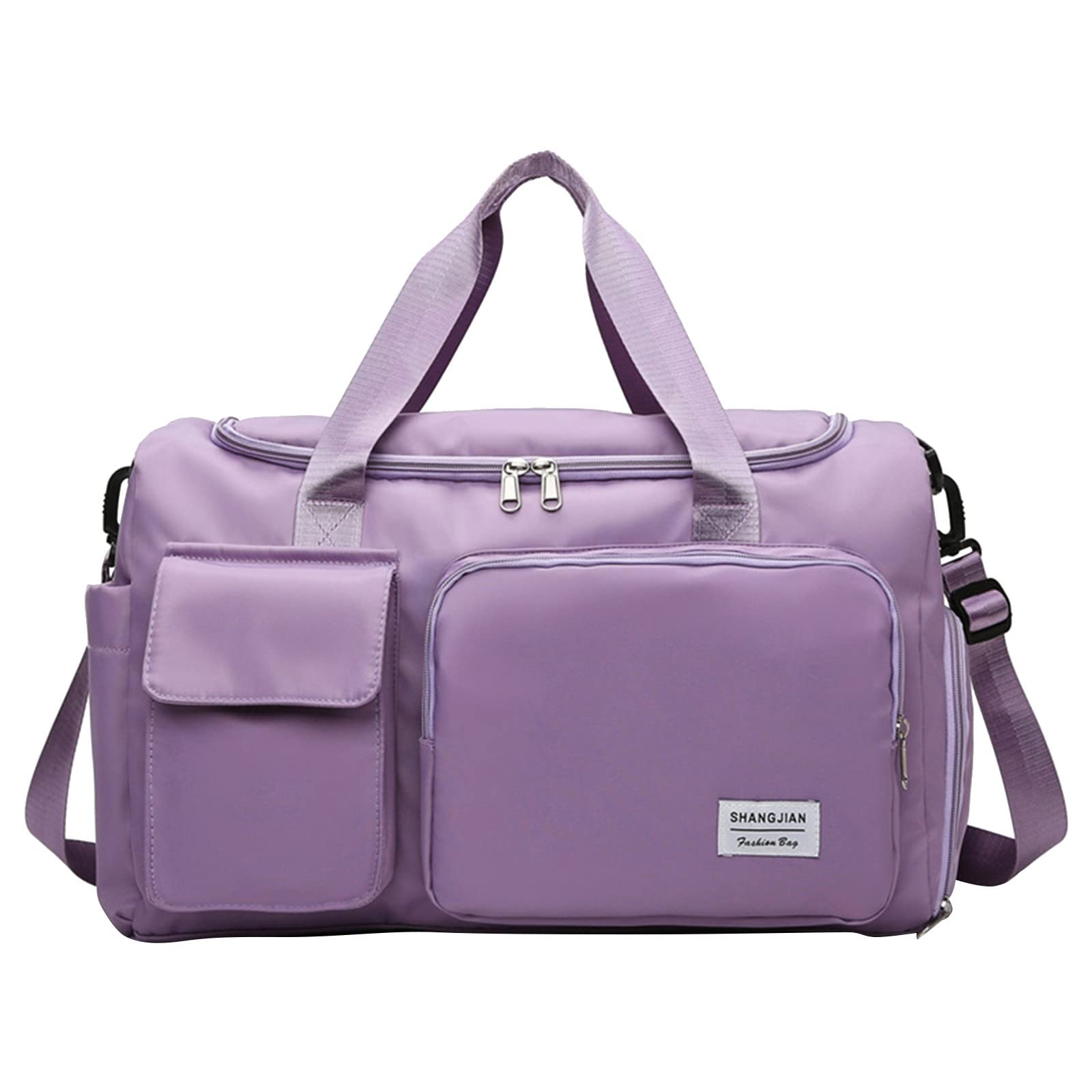 Large Capacity Waterproof Foldable Travel Duffel Bag for Women - Lightweight Carry-On Luggage, Fashionable Mesh Dance Shoe Tote (Purple, One Size) - Perfect for Gym, Yoga, Weekend Trips & Air Travel