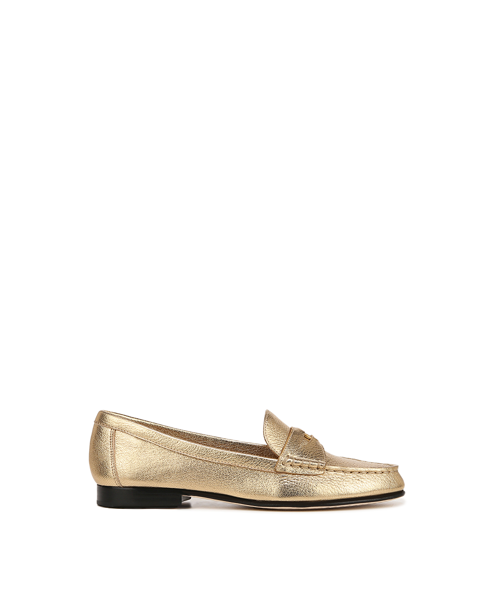 Penny Metallic Leather Loafers for Women - Comfortable Slip-On Dress Shoes for Office, Business & Casual Wear