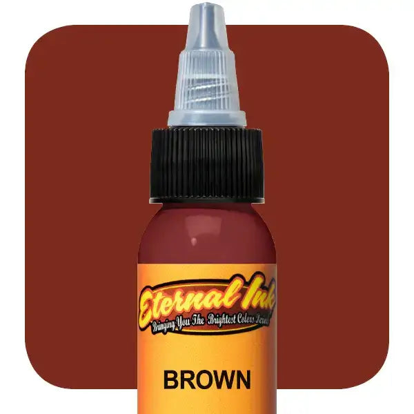 Eternal Ink - 1 oz Dark Brown Waterproof & Fade-Resistant Tattoo Ink for Professional Artists & DIY Tattoos - Perfect for Tattoo Kits, Body Art & Permanent Makeup