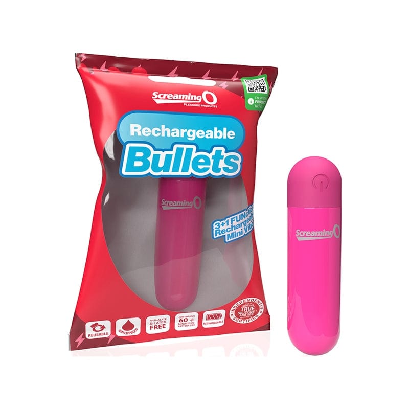Screaming O Rechargeable Bullet Vibrator in Pink - Powerful Mini Massager for Couples & Solo Play, Perfect for Sensual Relaxation & Intimate Moments
