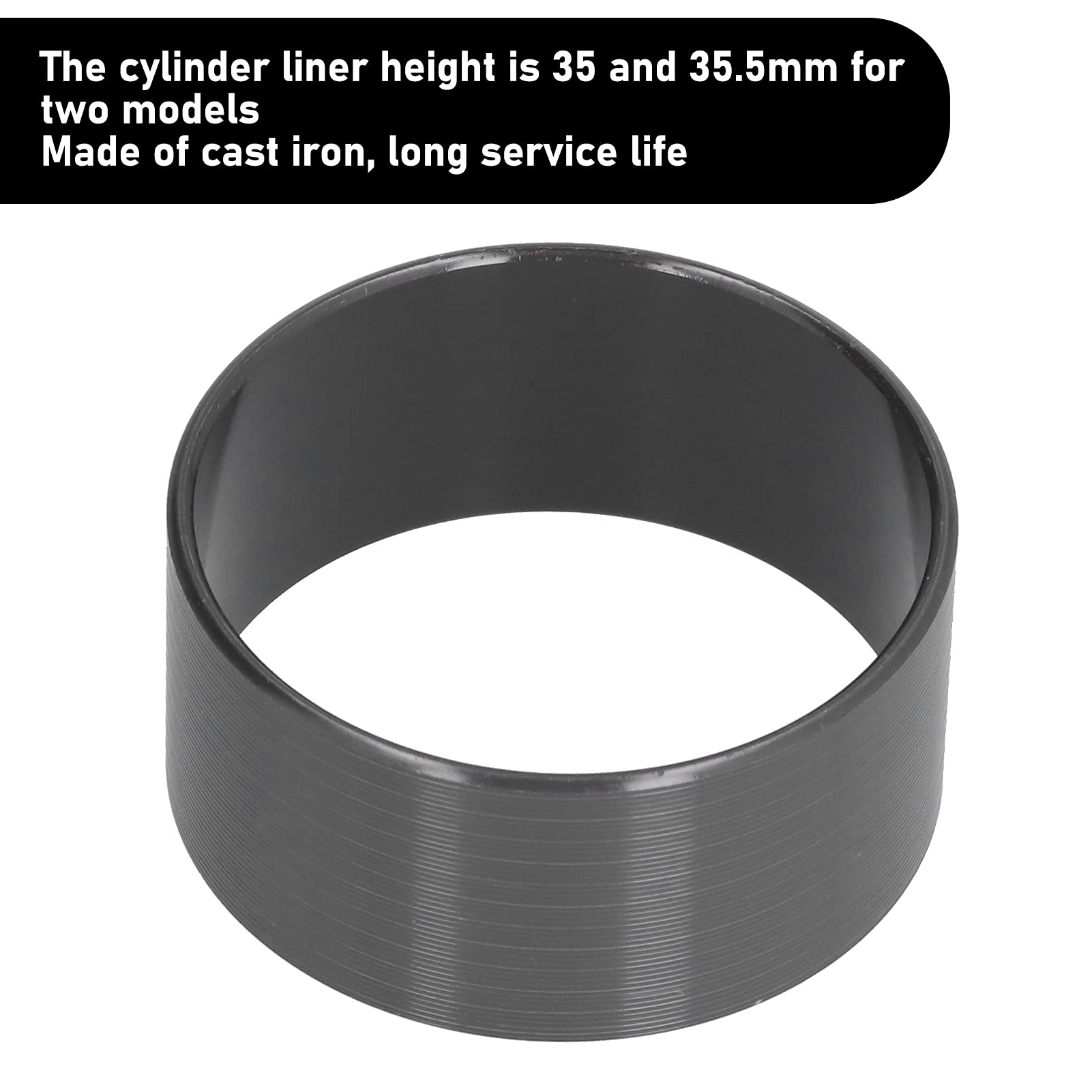 70mm Cylinder Sleeves - 1600W High Performance Pneumatic Mute Air Compressor Replacement Parts (35.5mm Height) - Ideal for Industrial Factories, Automotive Shops & Heavy Duty Machinery Maintenance