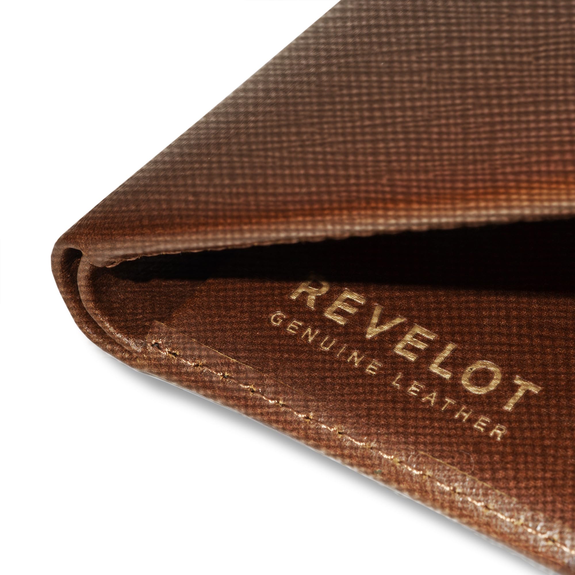 Classic Slim RFID Blocking Genuine Leather Wallet - Brown Saffiano W2 | Minimalist Front Pocket Wallet for Men | Perfect for Travel, Business & Everyday Carry