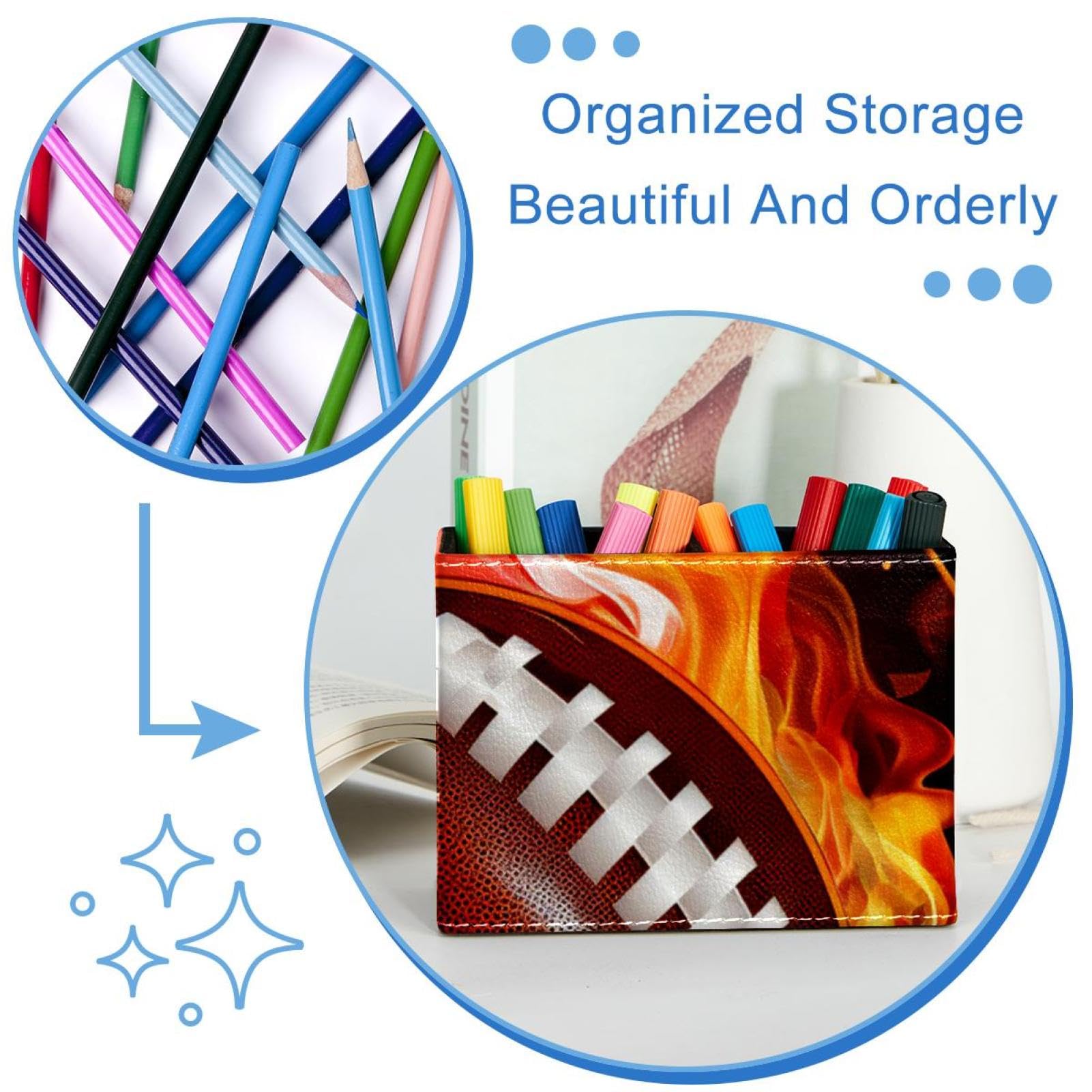 Stylish American Football Pen Holder & Desk Organizer - Perfect for Office, School, and Home Workspace Accessories
