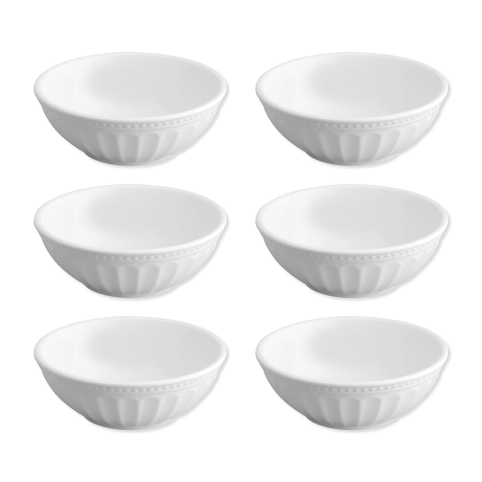 UPware 6-Piece Melamine Dinner Bowl Set - BPA-Free, Dishwasher Safe Round Bowls for Pasta, Rice, Soup & Salad - 7 Inch White Kitchen Dinnerware - Perfect for Restaurants, Picnics & Family Dinners
