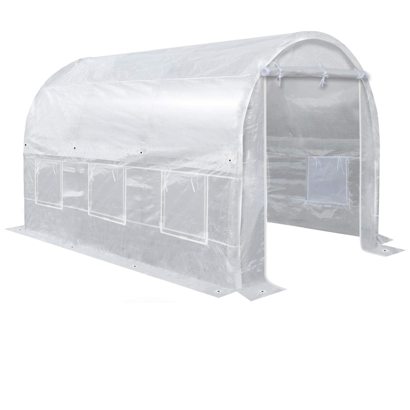 Heavy-Duty Camel Greenhouse Replacement Cover - 12' x 7' x 7' Walk-in Outdoor Plant Gardening Protection (Frame Not Included) - Perfect for Backyard Gardening, Plant Nursery & Seasonal Crop Protection (White)
