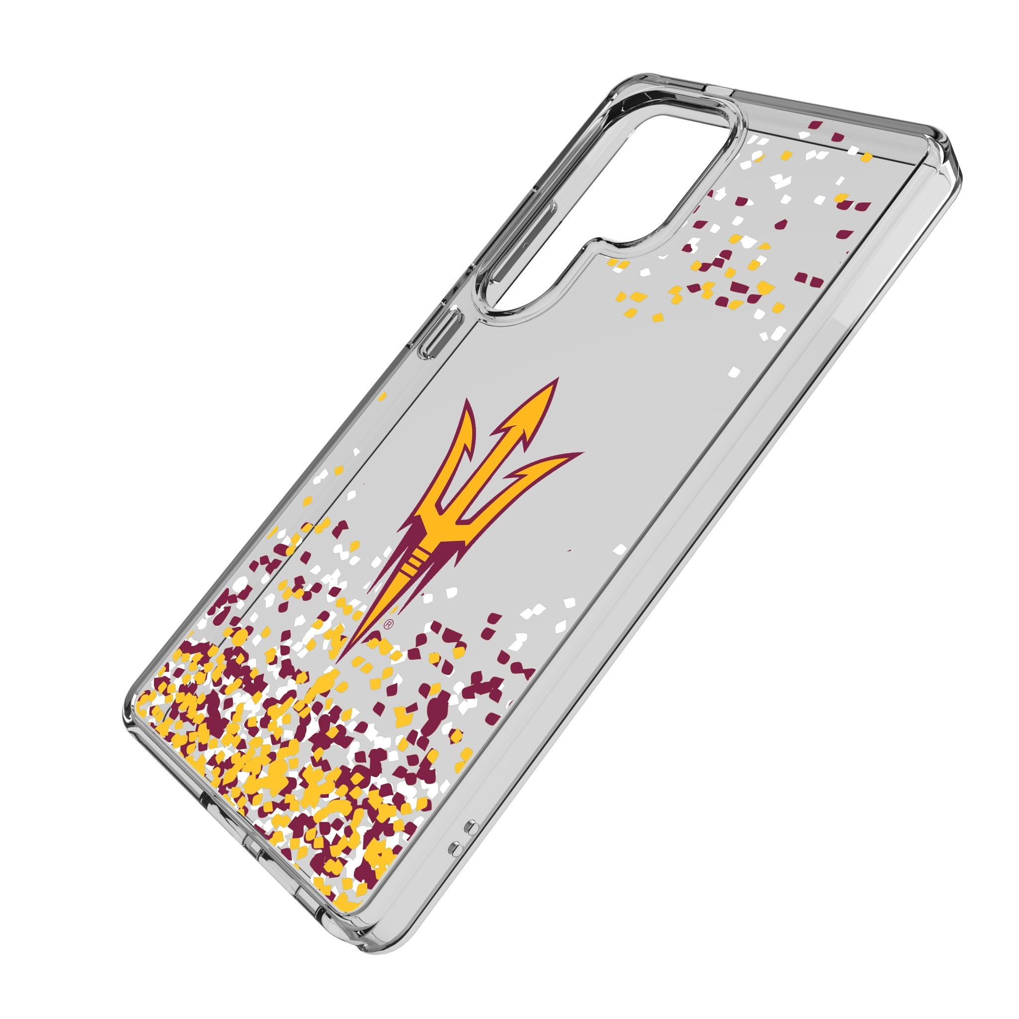 Arizona State University Sun Devils Confetti Clear Phone Case for Samsung Galaxy - Durable Protective Cover for College Fans, Game Day & School Spirit