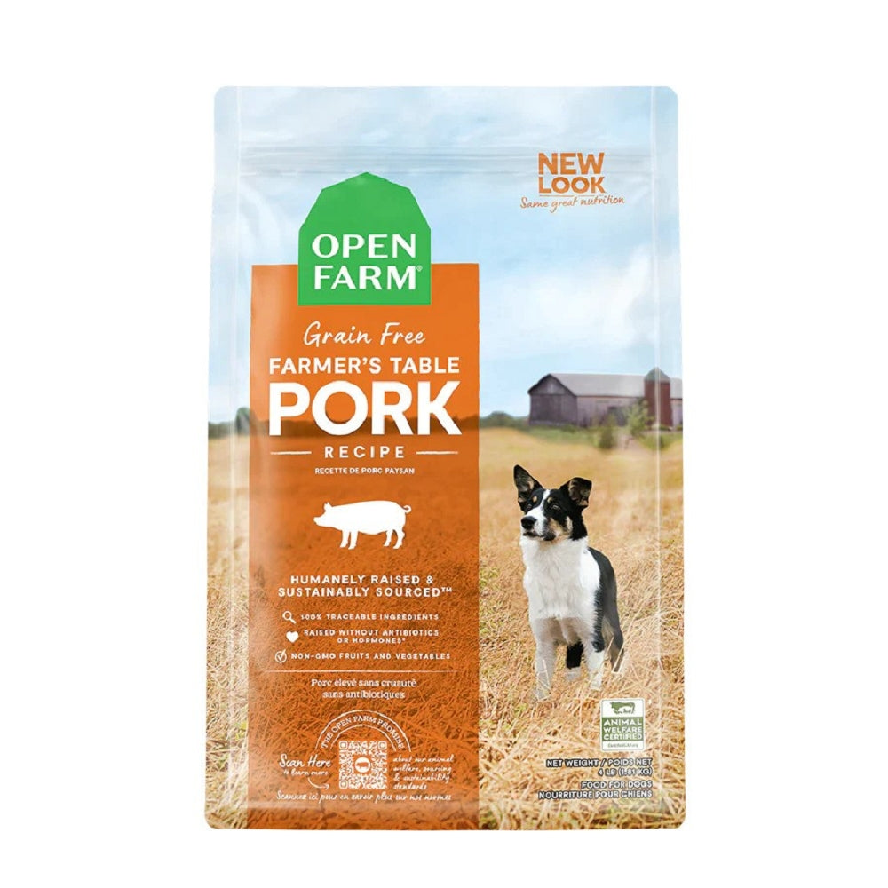 Premium Farmer's Table Pork Dry Dog Food - High Protein Grain-Free Recipe for Adult Dogs - Perfect for Daily Meals & Training Treats