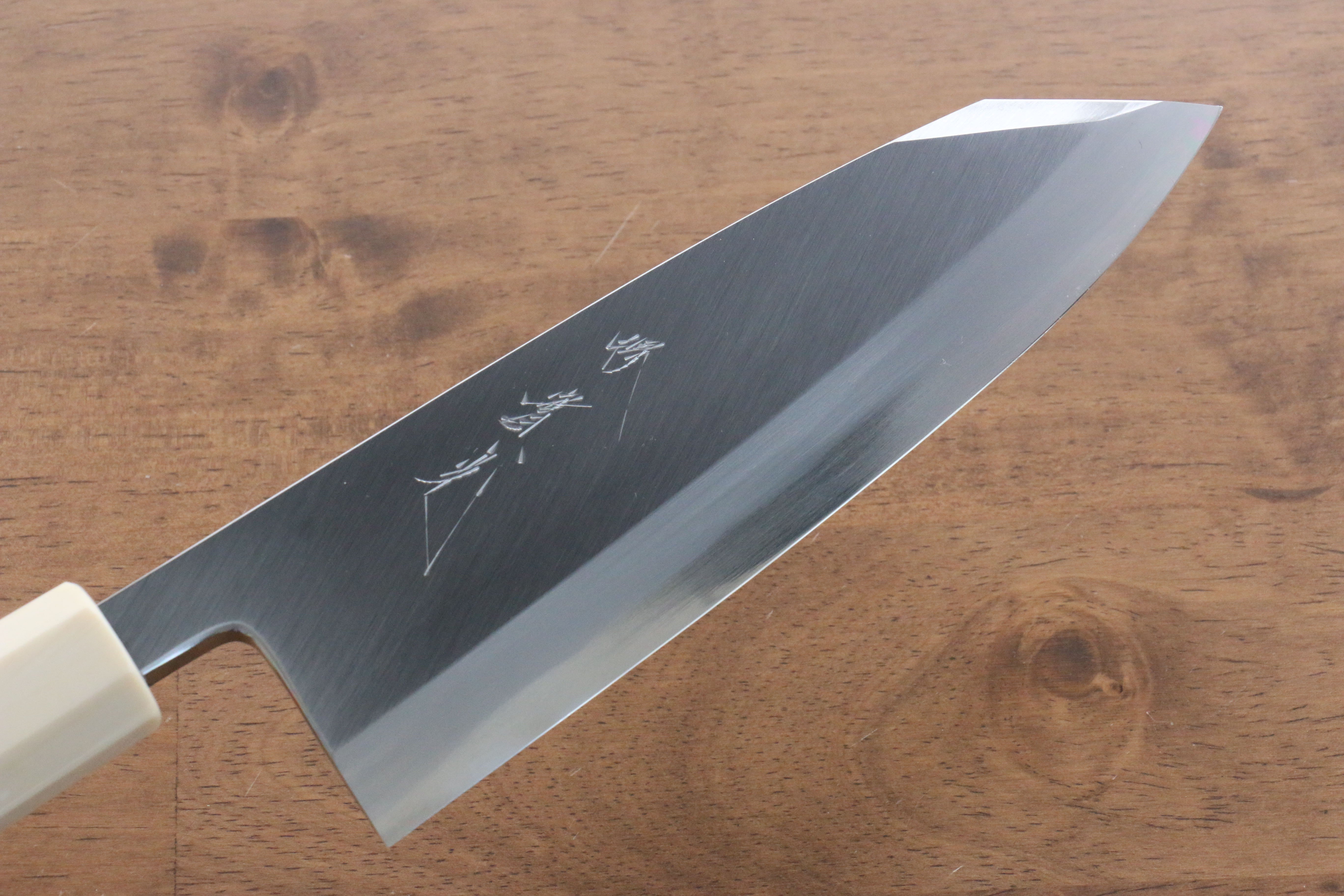 Premium Jikko Shiko Blue Steel Kiritsuke Deba Knife 180mm - Japanese Chef Knife with Ebony Wood Handle & Double Ring Design - Perfect for Sushi, Fish Filleting & Precision Cutting