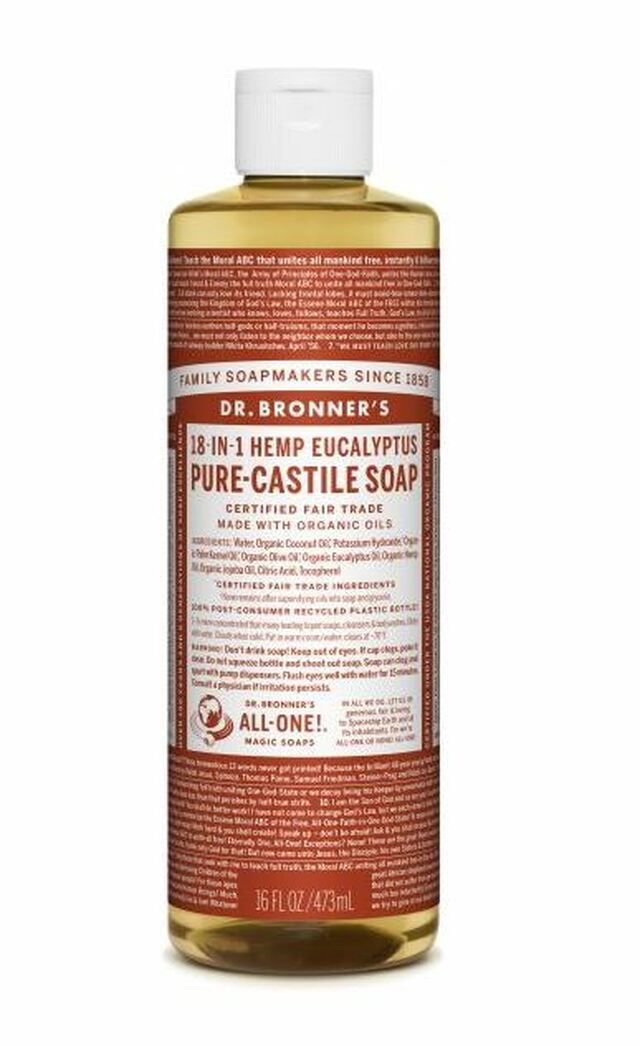 Dr. Bronners Pure Castile Liquid Soap - Organic Eucalyptus, 18-in-1 Uses for Body, Hair & Home | Vegan, Cruelty-Free | Perfect for Shower, Bath & Cleaning