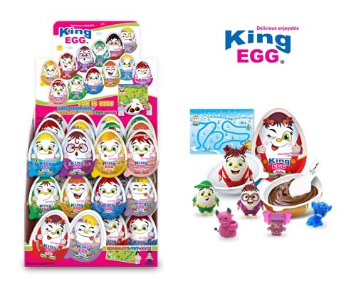 King Egg 0.7oz Chocolate Spread with Surprise Toy Inside - Fun Easter Egg Hunt Game for Kids (Pack of 5) - Perfect for Birthday Parties, Classroom Rewards & Holiday Gifts