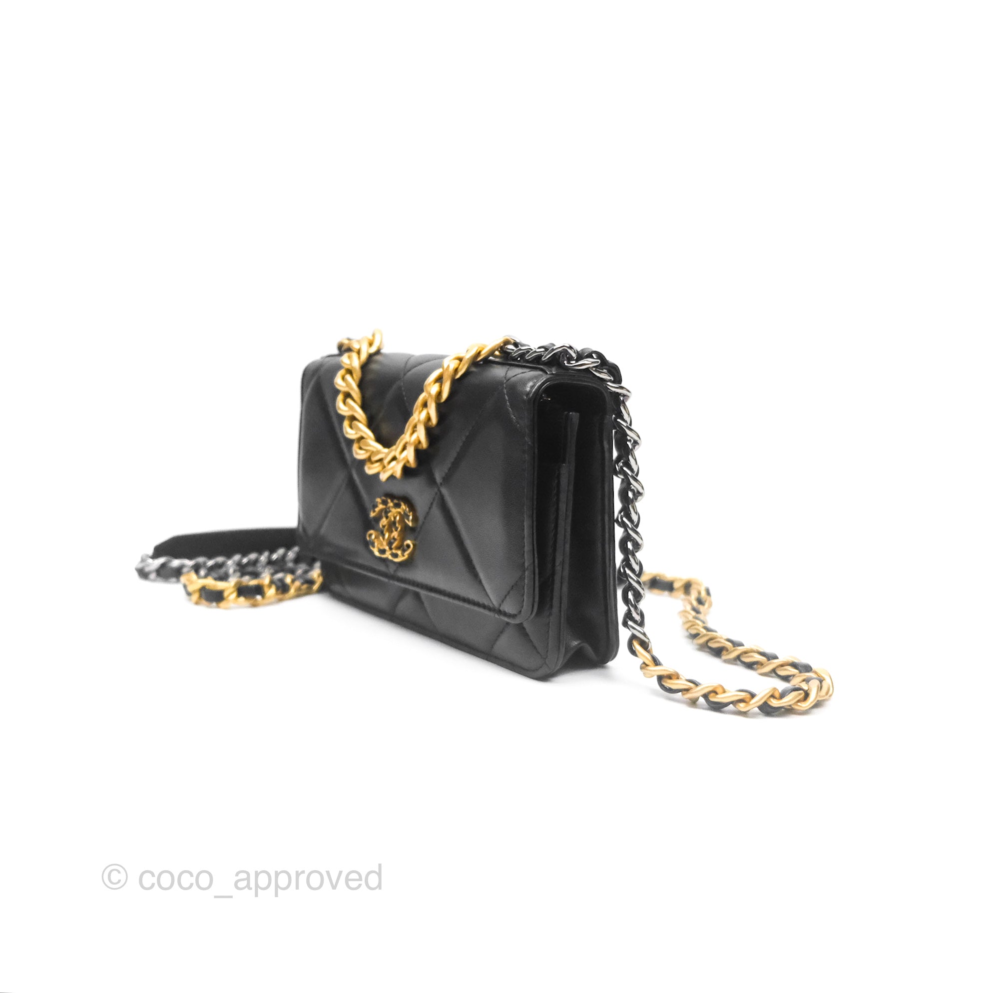 Chanel 19 Wallet on Chain WOC Black Mixed Hardware Crossbody Bag - Luxury Designer Handbag for Women, Perfect for Evening Parties & Daily Use