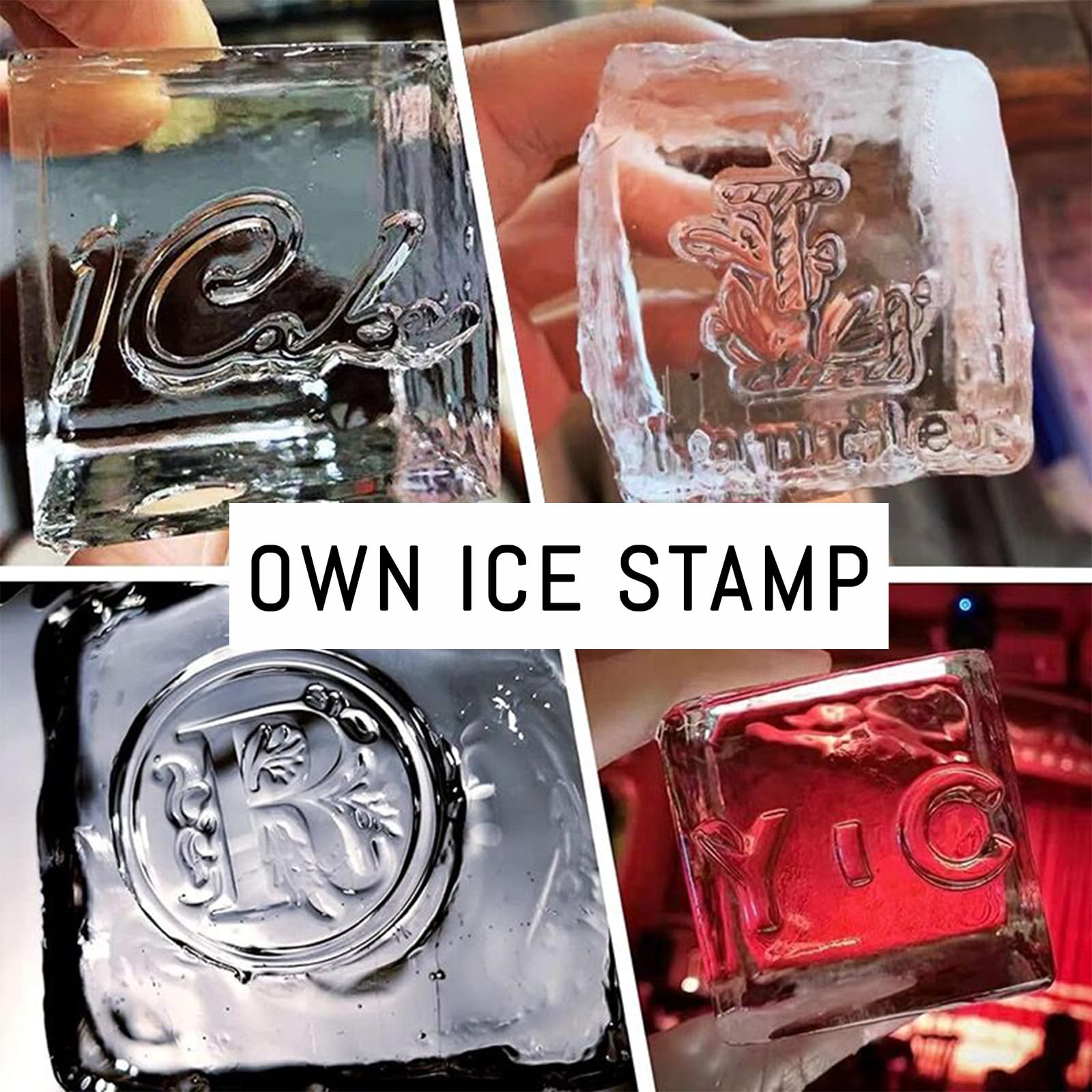 Personalized Ice Cube Stamp - Custom Monogram Ice Mold for Cocktails & Whiskey | 1