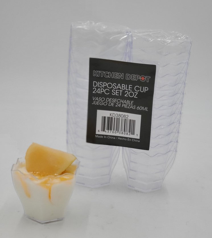 2 oz Disposable Dessert Cups - 24 Count - Perfect for Ice Cream, Pudding, and Party Treats