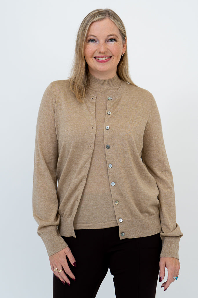 Soft Merino Wool Kitten Cardigan in Barley - Cozy & Stylish Sweater for Cats - Perfect for Indoor Lounging & Photo Shoots