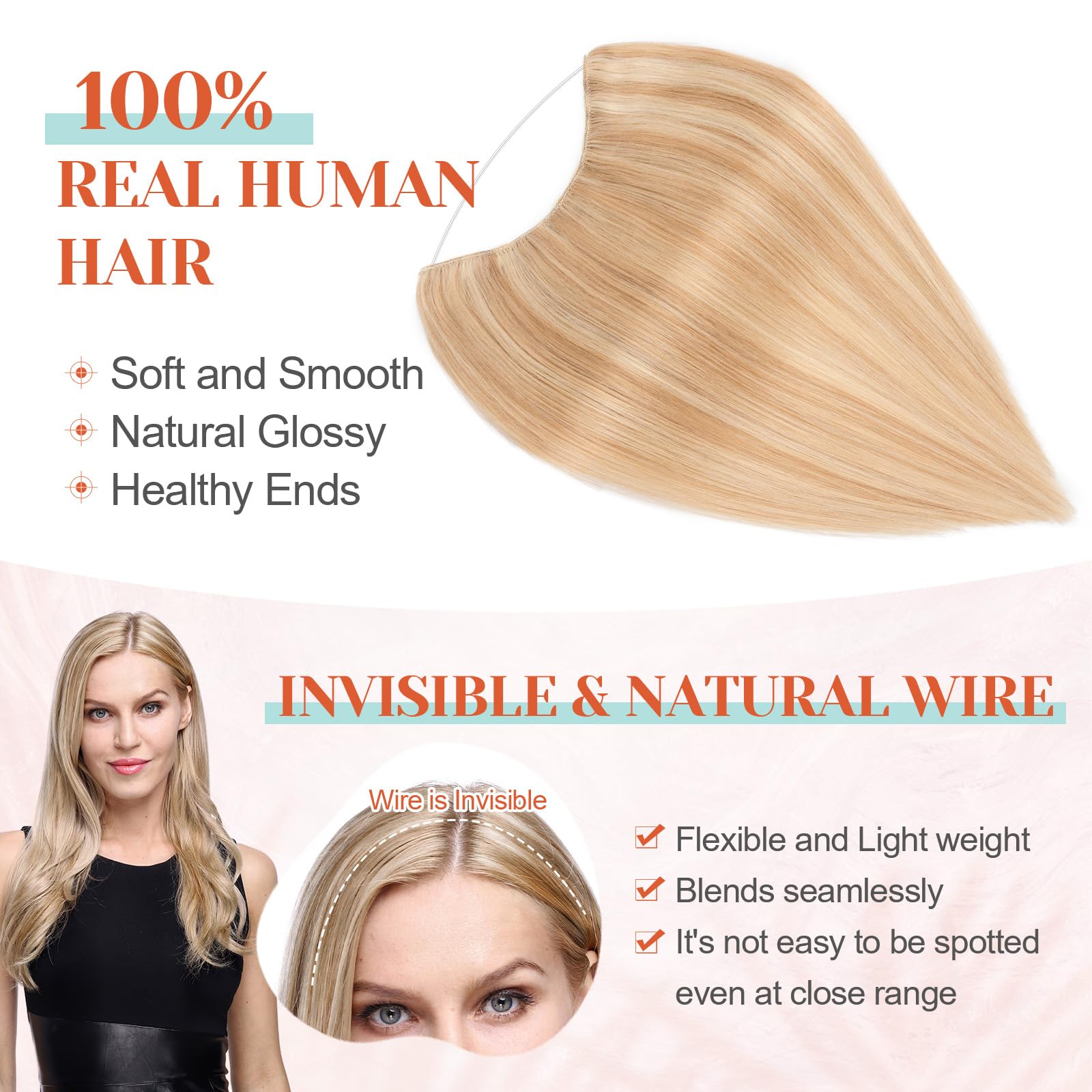 Benehair Halo Blonde Hair Extensions 20