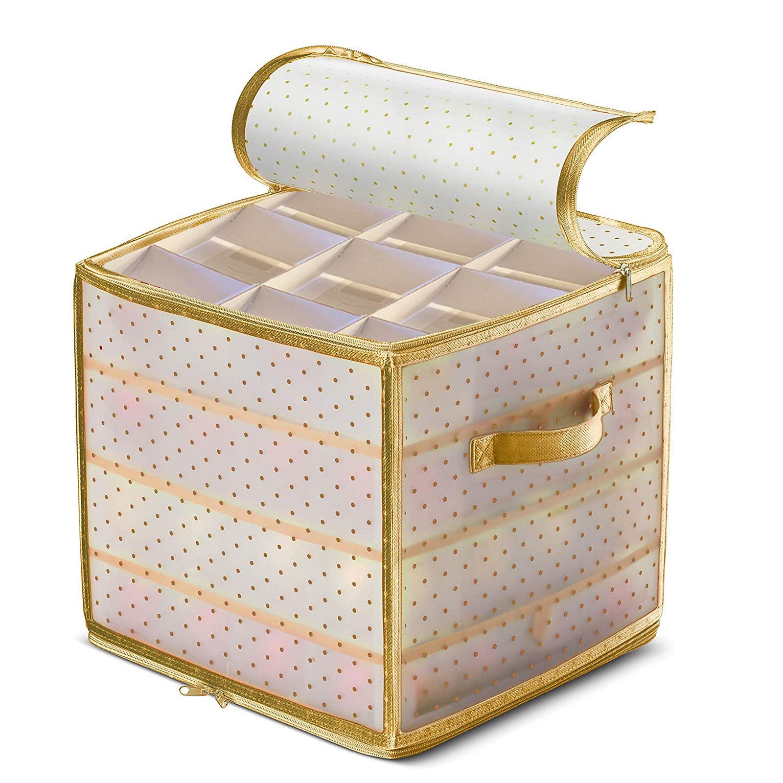64-Piece Christmas Ornament Storage Box - Fabric Decorative Bauble Organizer for Xmas Tree Decorations (Multicolor, One Size) - Perfect for Holiday Decor Storage & Organization