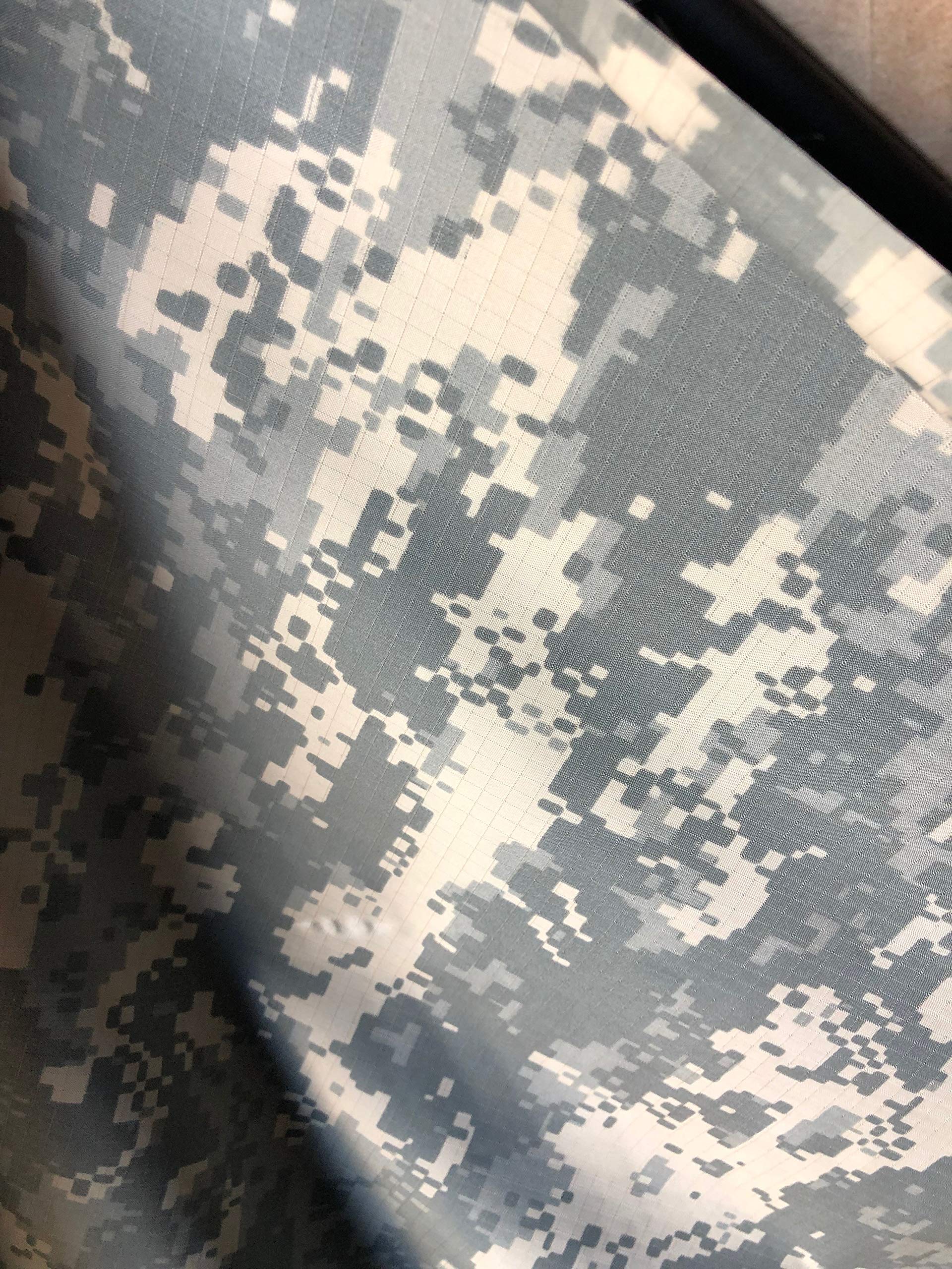 70D 1.9oz Ripstop Nylon Fabric - Ultra Lightweight Waterproof Material with DWR Coating for Outdoor Gear, Tents, Tarps, Jackets & DIY Projects | ACU Digital Camo Pattern | Flame Resistant USA Made Fabric