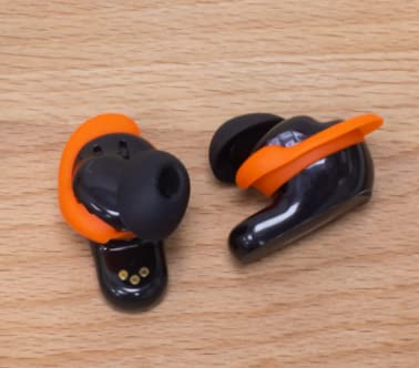 Bose QC Earbuds II Ear Hooks - 5 Pairs Soft Silicone EarFin (Black/White/Red/Orange/Green) for Secure Fit During Workouts