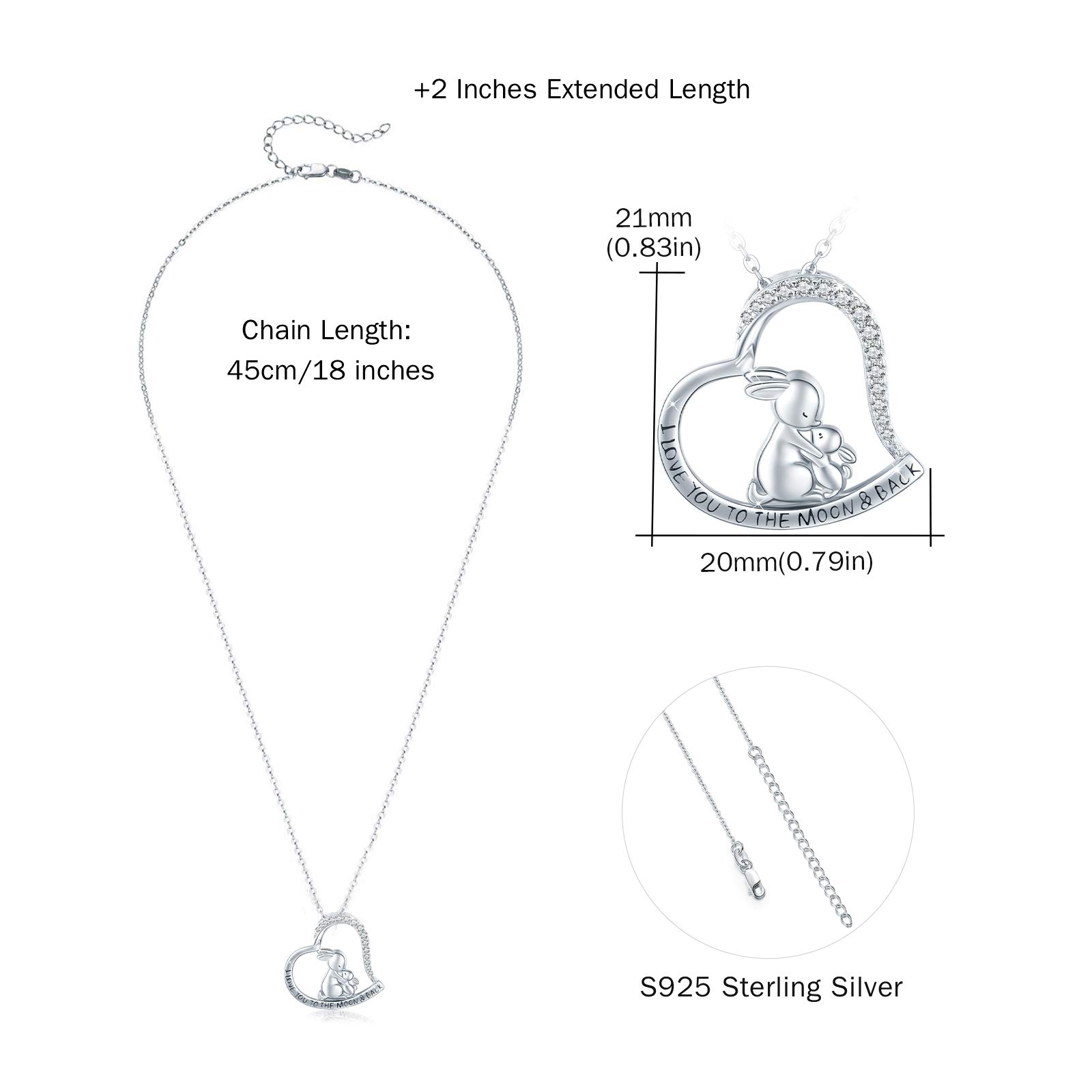 MEDWISE 925 Sterling Silver Animal Pendant Necklace - Dog Paw, Rabbit, Panda & Frog Charms, Heart Shape Jewelry Gift for Women, Wife, Mother, Daughter - Perfect for Birthday, Christmas & Everyday Wear