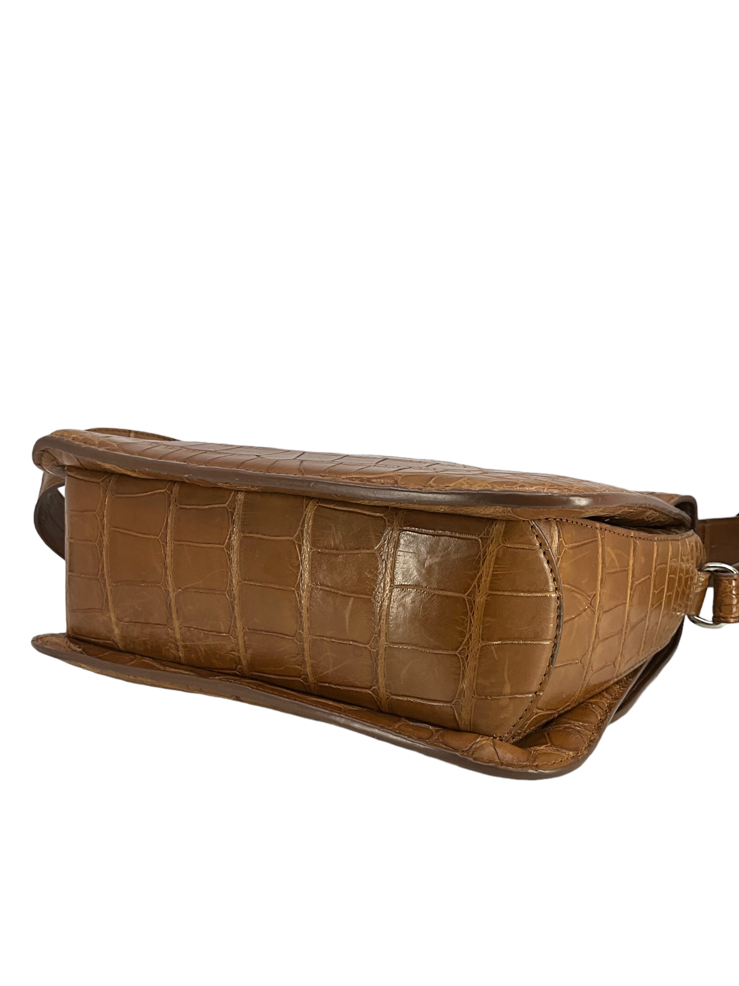 LORO PIANA Alligator Medium Flap Bag - Luxury Genuine Alligator Leather Handbag for Women | Perfect for Evening Events, Parties & Special Occasions