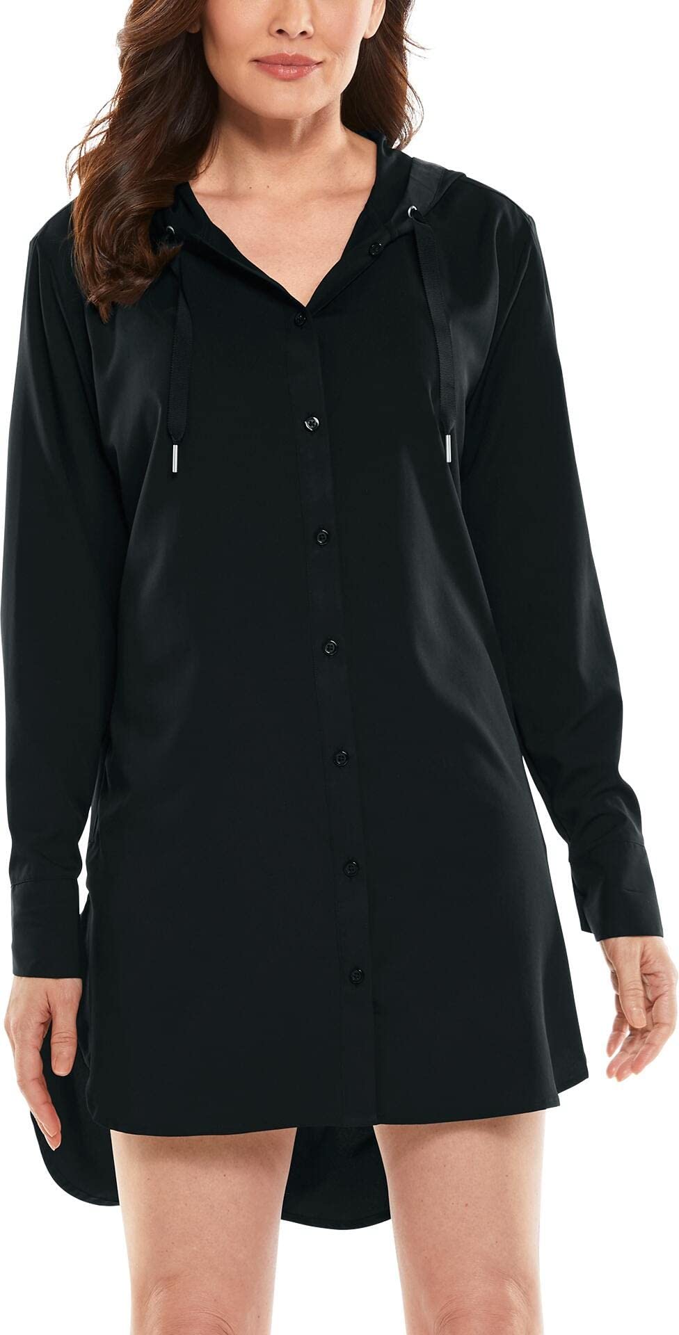 Coolibar UPF 50+ Women's Sun Protective Palma Aire Beach Shirt - Lightweight Long Sleeve Cover Up for Swimming, Surfing, and Outdoor Activities