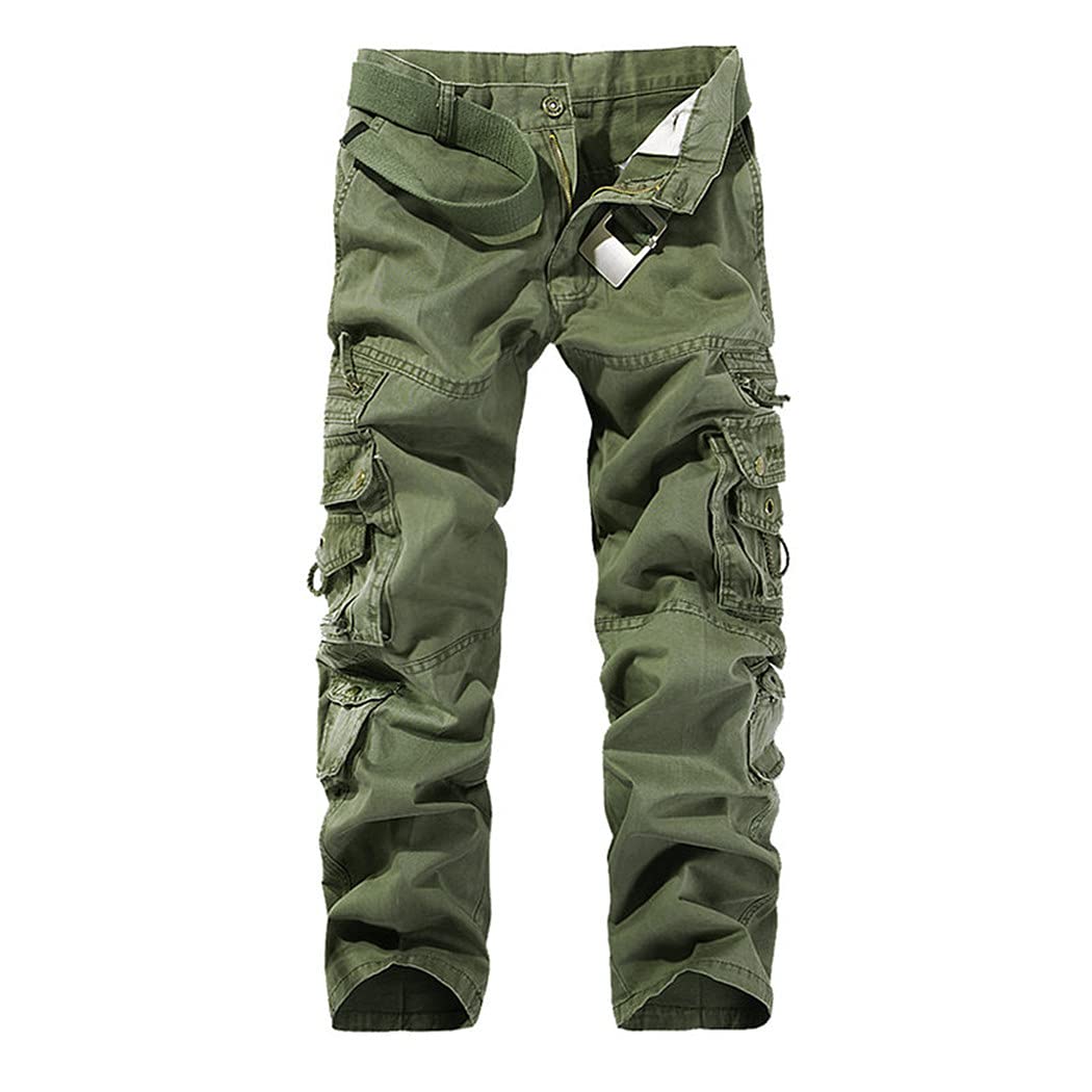 Men's Cargo Pants for Autumn - Straight Fit Casual Tactical Pants with Multiple Pockets | Military Style Outdoor Travel Hiking Work Pants for Adventure & Daily Wear