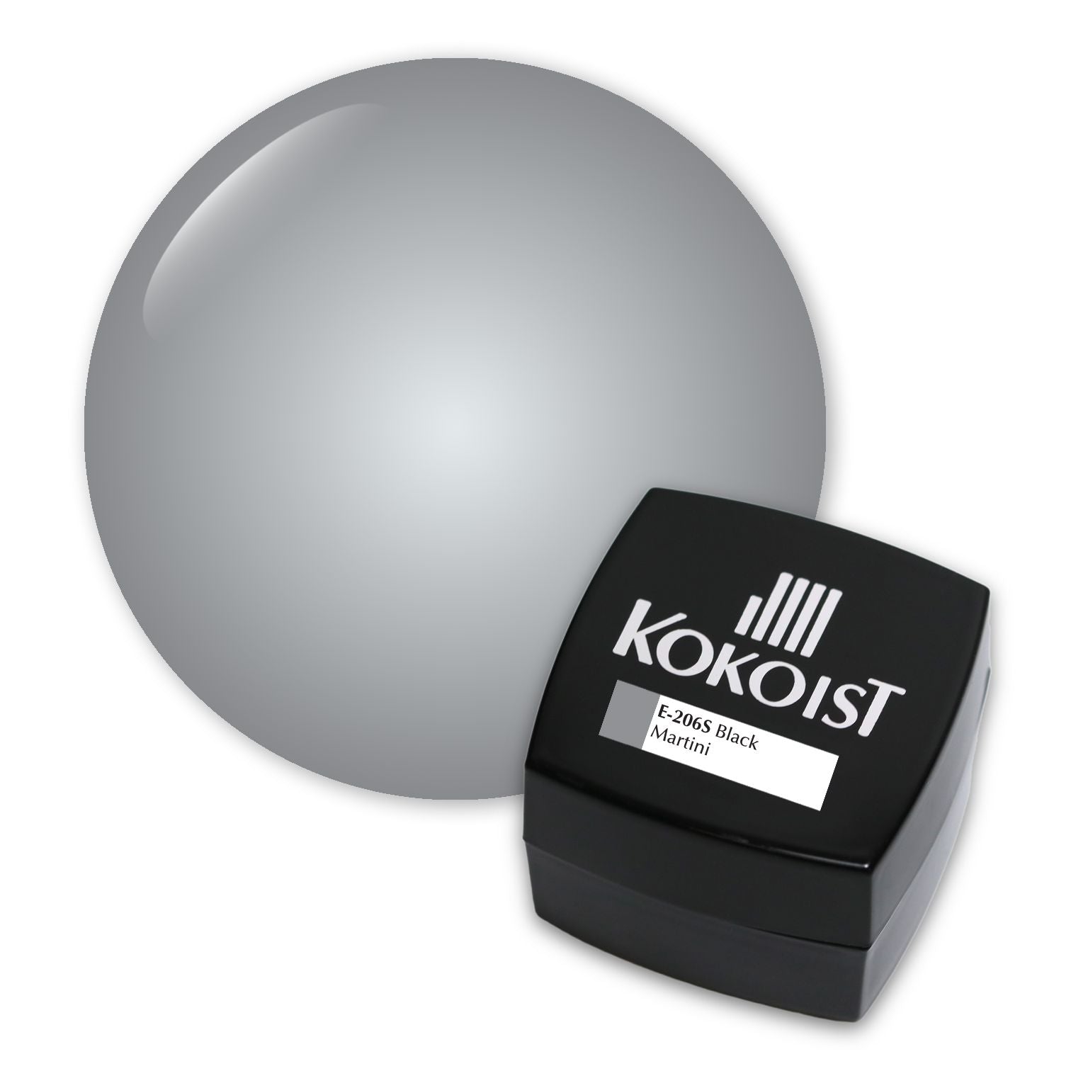 Kokoist E 206S Black Martini Gel Polish - Professional Long-Lasting Nail Lacquer for Salon & Home Manicures - Perfect for Special Occasions & Everyday Wear