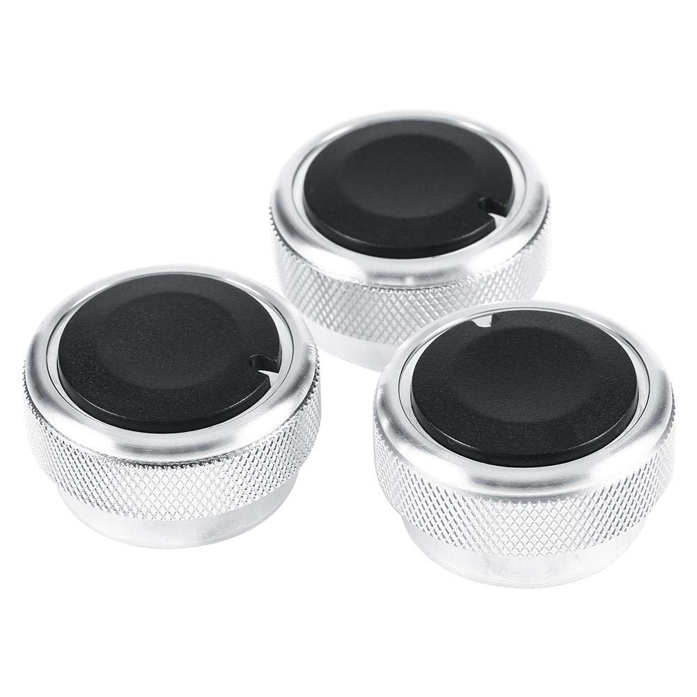 3Pcs Car AC Control Knob Switch - Engine Start Rotation Button Cover (Black) | Universal Fit for Most Vehicles | Perfect for Dashboard AC Control & Engine Start Button Protection