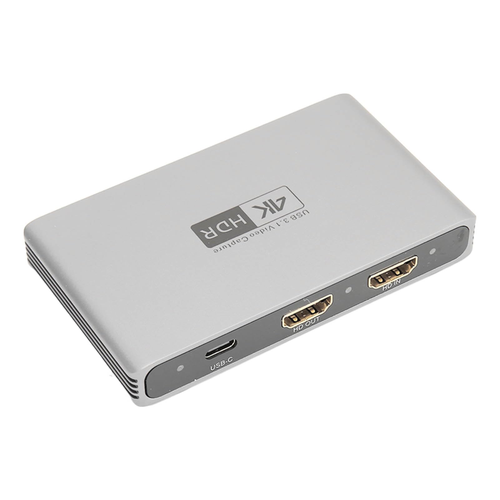 4K 60Hz HDR USB 3.0 Video Capture Card with 3.5mm Audio - 1080P HDMI Game Capture Device for Live Streaming, Gaming & Recording - Aluminum Alloy Portable Design (HC868) - Perfect for Twitch, YouTube & OBS Streaming