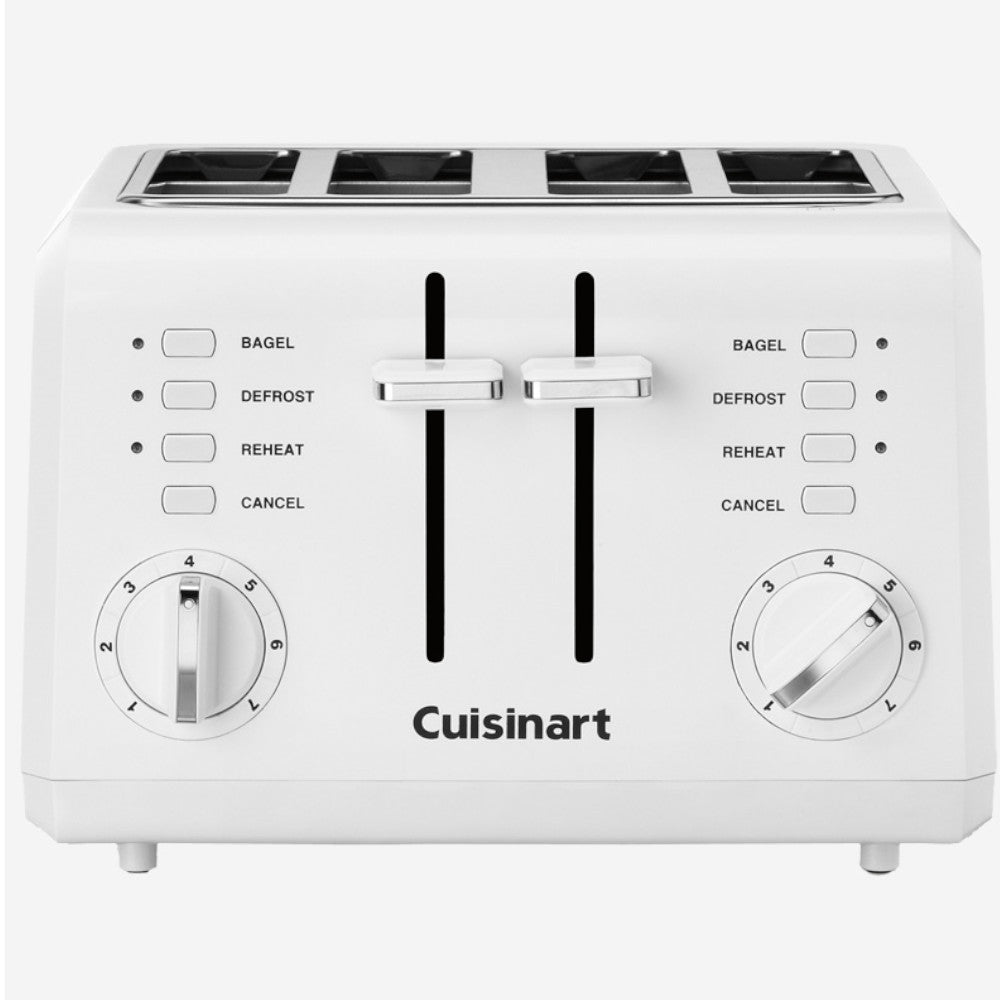 Cuisinart CPT-142C 4-Slice Compact Toaster - White | Perfect for Small Kitchens, Dorms & Breakfast Nooks | Fast, Even Toasting for Bagels, Bread & Pastries