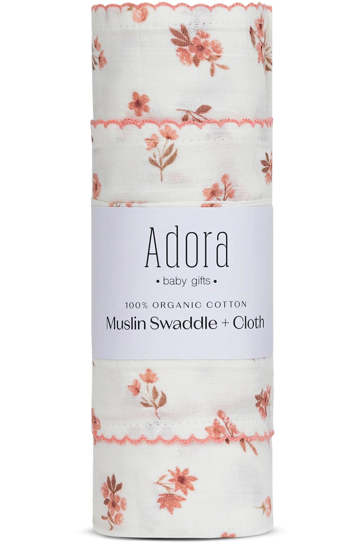 Adora Baby Swaddle Blanket & Washcloth Set - Soft Organic Cotton for Newborns & Infants - Perfect for Swaddling, Nursing, and Baby Shower Gifts