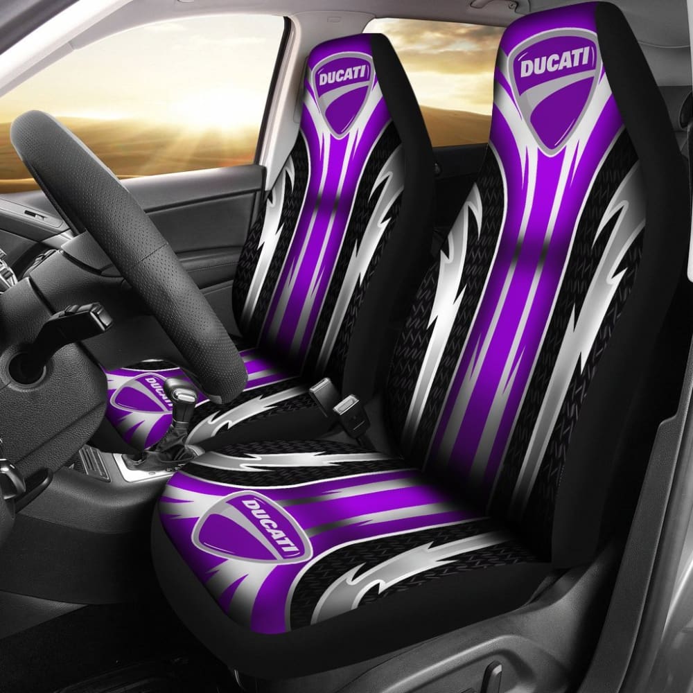 Ducati Motorcycle Seat Covers - 2 Front Purple PU Leather Replacement Covers (Part #144627) for Comfort & Style - Perfect for Daily Commuting, Road Trips & Bike Shows