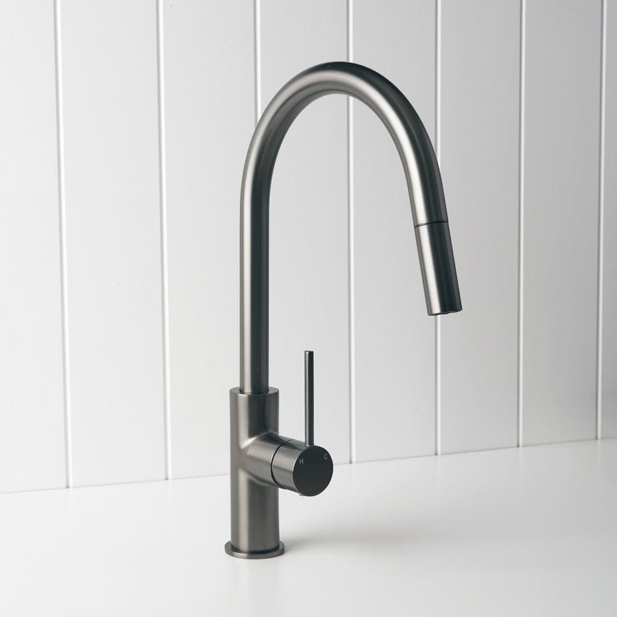 Premium Pullout Kitchen Faucet in Gunmetal Finish - Ideal for Modern Kitchens, Dishwashing & Food Prep