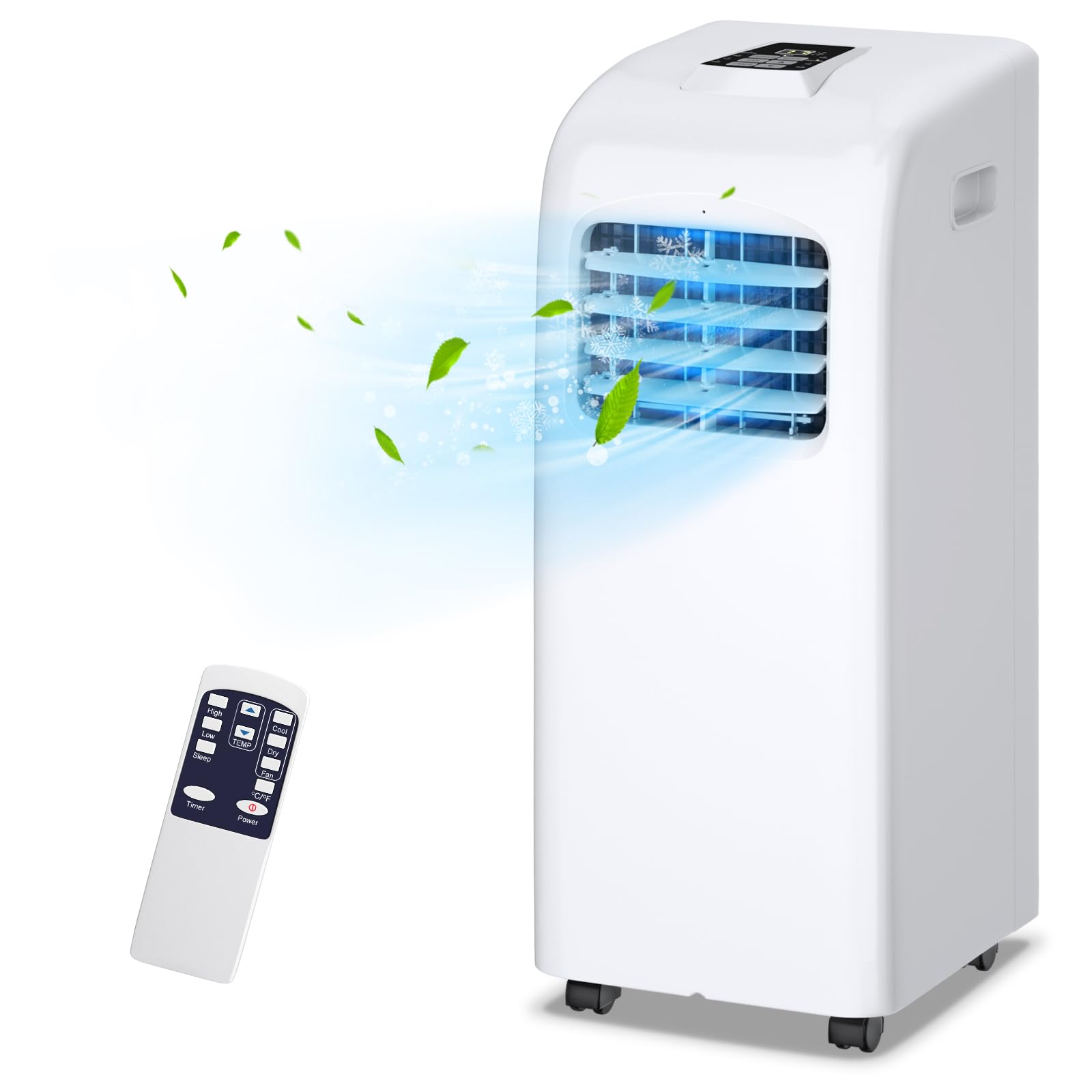 3-IN-1 Portable Air Conditioner 8000 BTU - Cooling Floor AC Unit with Dehumidifier & Remote Control - Includes Window Mount Kit - Perfect for Office, Dorm Room, Bedroom & Small Spaces - Stay Cool All Summer