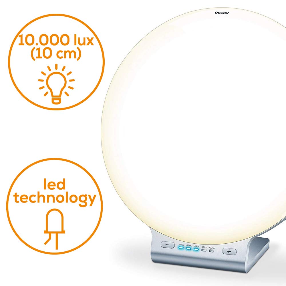 Beurer TL70 LED SAD Light Therapy Lamp - 10,000 Lux UV-Free Daylight Lamp for Seasonal Affective Disorder (SAD) | Compact Tabletop Design | Medically Certified White Light | Perfect for Home, Office & Winter Blues Relief
