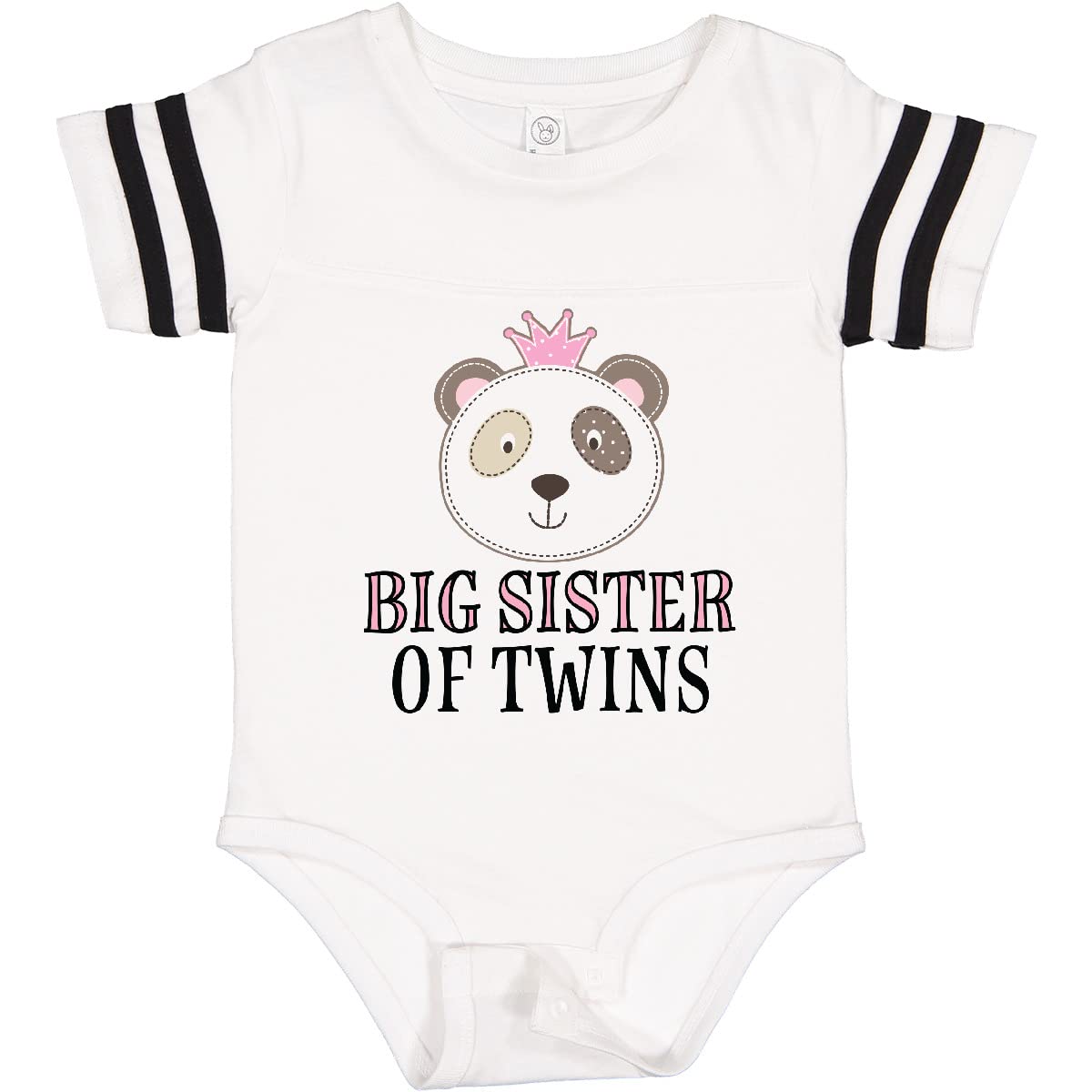 Inktastic Big Sister of Twins Baby Bodysuit - Soft Cotton Onesie for Toddler Girls - Perfect for Twin Sibling Announcement & Family Photos