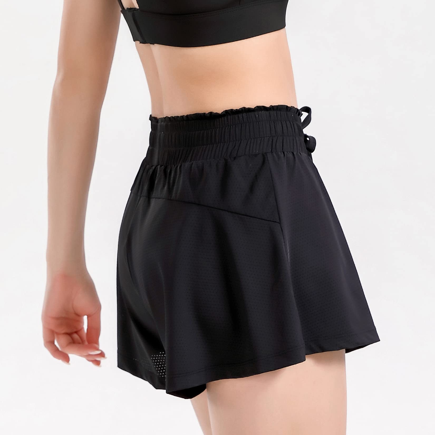 Lu's Chic Women's Running Shorts - Quick-Dry High Waisted Athletic Shorts with Liner for Workout, Gym, Golf & Sports | Perfect for Jogging, Yoga & Summer Outdoor Activities