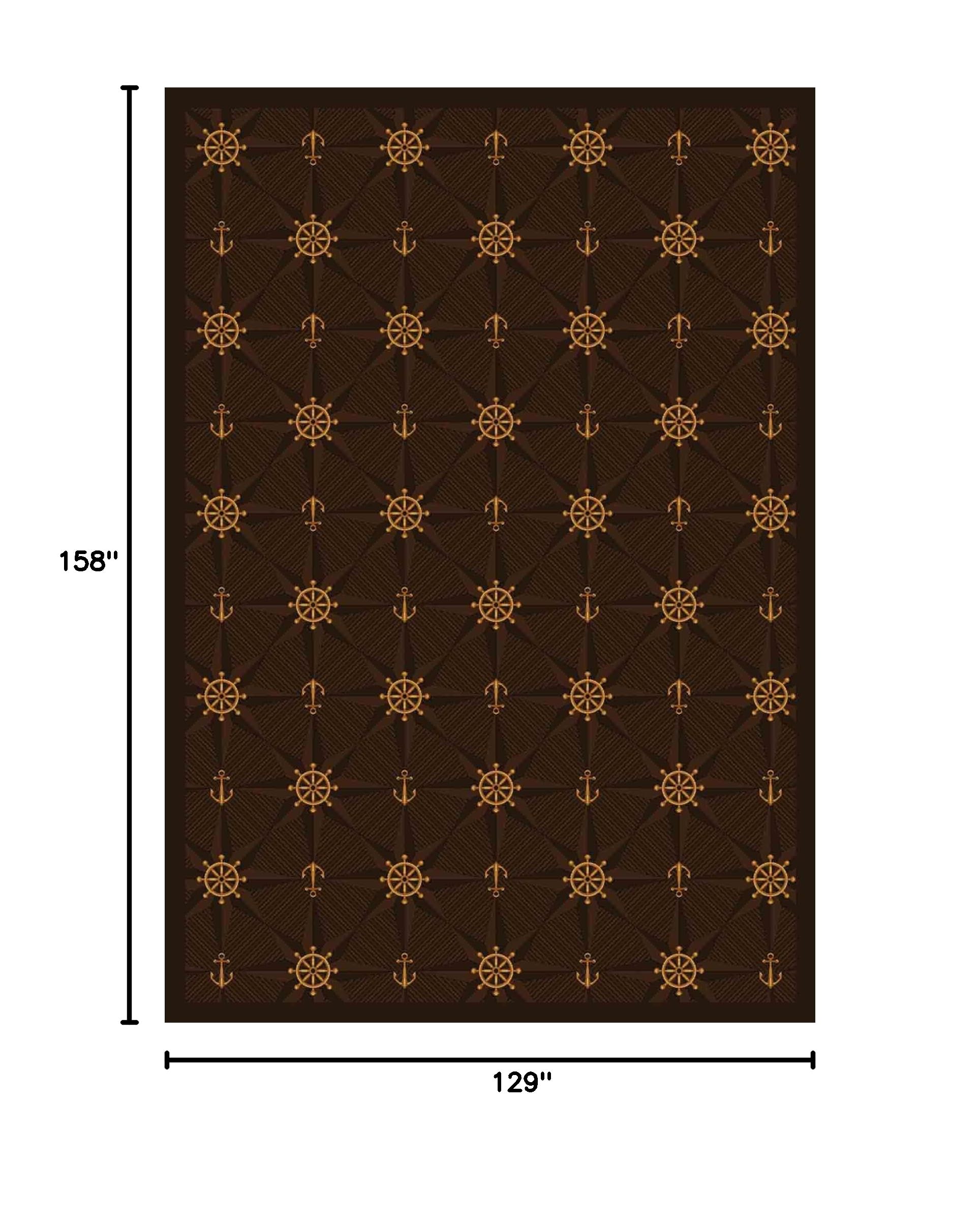 Joy Carpets Kaleidoscope Mariner's Tale Whimsical Area Rugs in Chocolate - Soft Non-Slip Kids Nursery Rug for Playroom, Bedroom & Living Room Decor