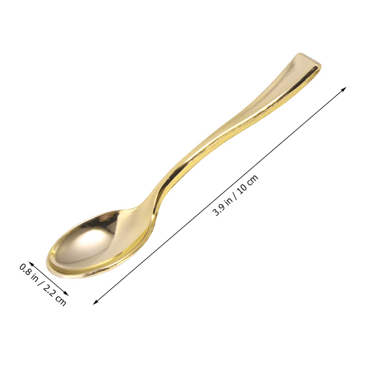 80-Piece Cabilock Plastic Mini Cake Tasting Spoons - Disposable Dessert & Appetizer Sampling Spoons for Home, Party, Wedding, and Catering (Gold)
