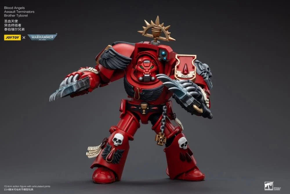 JOYTOY Warhammer 40K Blood Angels Assault Terminators Brother Tyborel Action Figure - Collectible 40K Miniature for Tabletop Gaming & Display