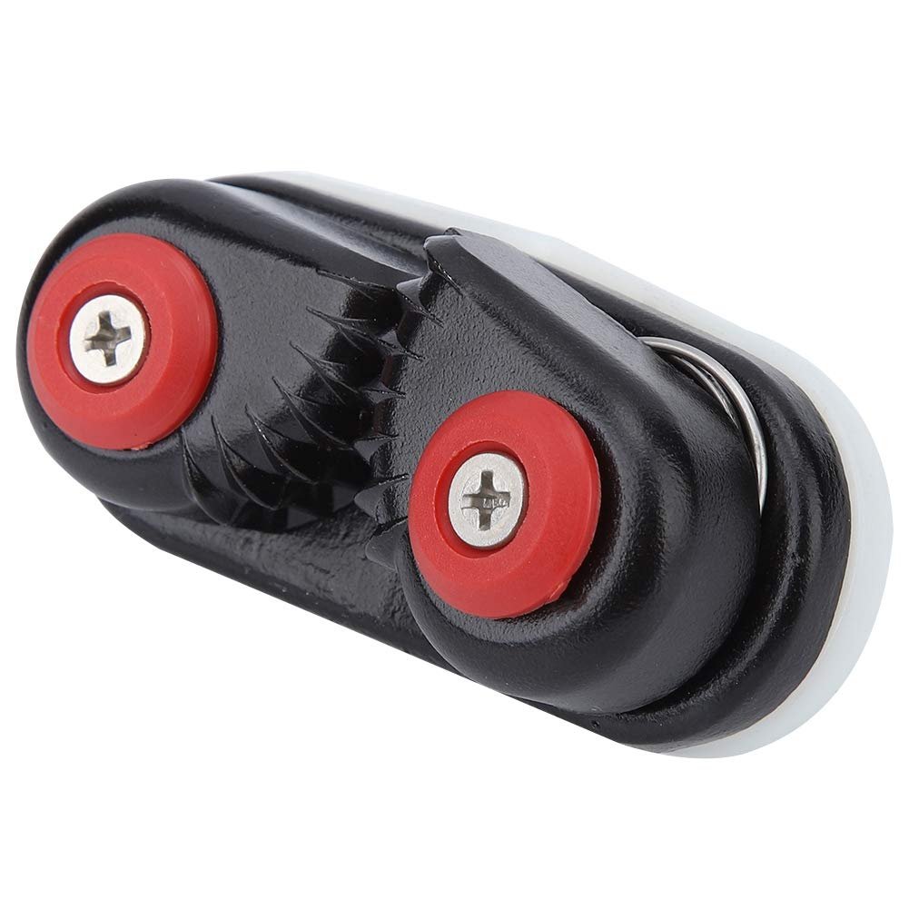 Black Aluminum Alloy Rope Buckle Holder Anchor Cam Cleat for Kayak Yacht Boat - Heavy Duty Marine Grade Kayak Accessories & Sailboat Hardware - Perfect for Securing Ropes on Deck, Docking and Mooring