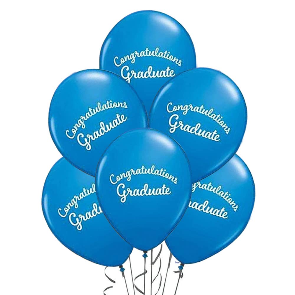 Premium Blue Graduation Balloons - 25 Pack Congrats Grad Latex Balloons for Graduation Parties, Decorations & Celebrations | Perfect for Graduation Ceremonies, College Graduation Parties & High School Graduation Decor