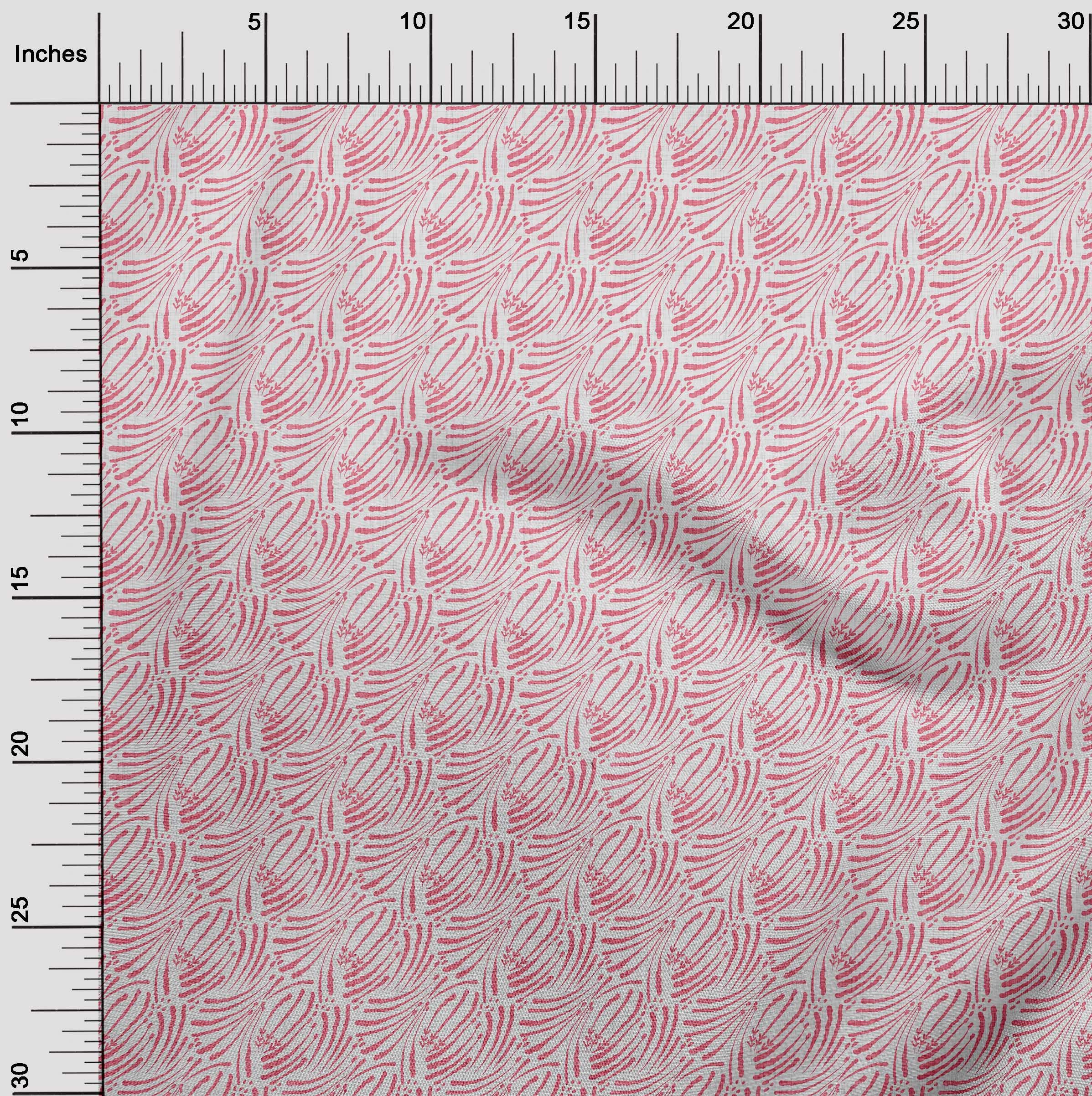 oneOone Rayon Pink Abstract Print Fabric by The Yard - 56 Inch Wide DIY Sewing Material for Dresses, Skirts & Home Decor Projects