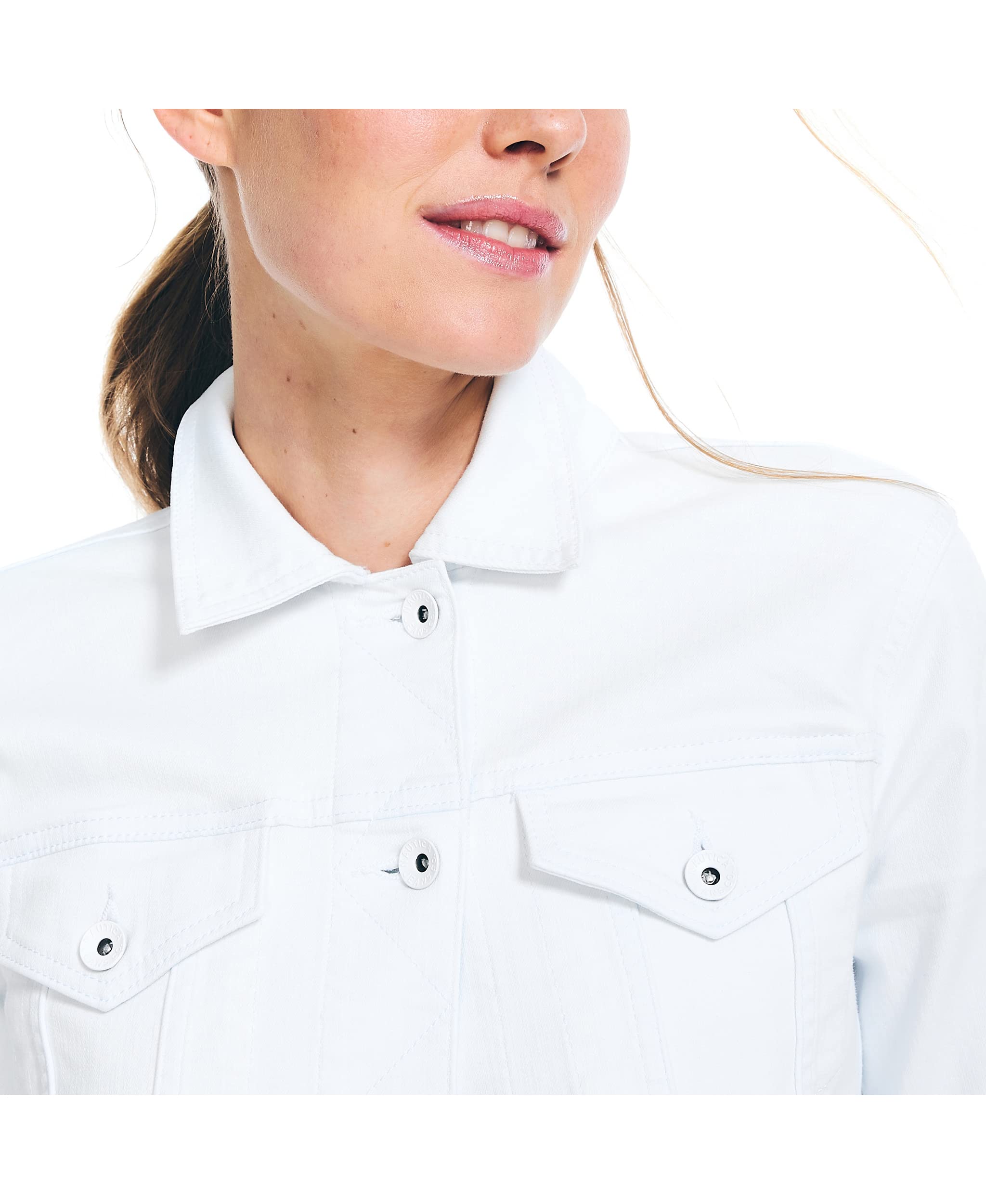 Nautica Women's Denim Jacket - Classic Blue Stretch Jean Jacket for Casual Wear | Perfect for Everyday Outfits, Layering & Fall Fashion